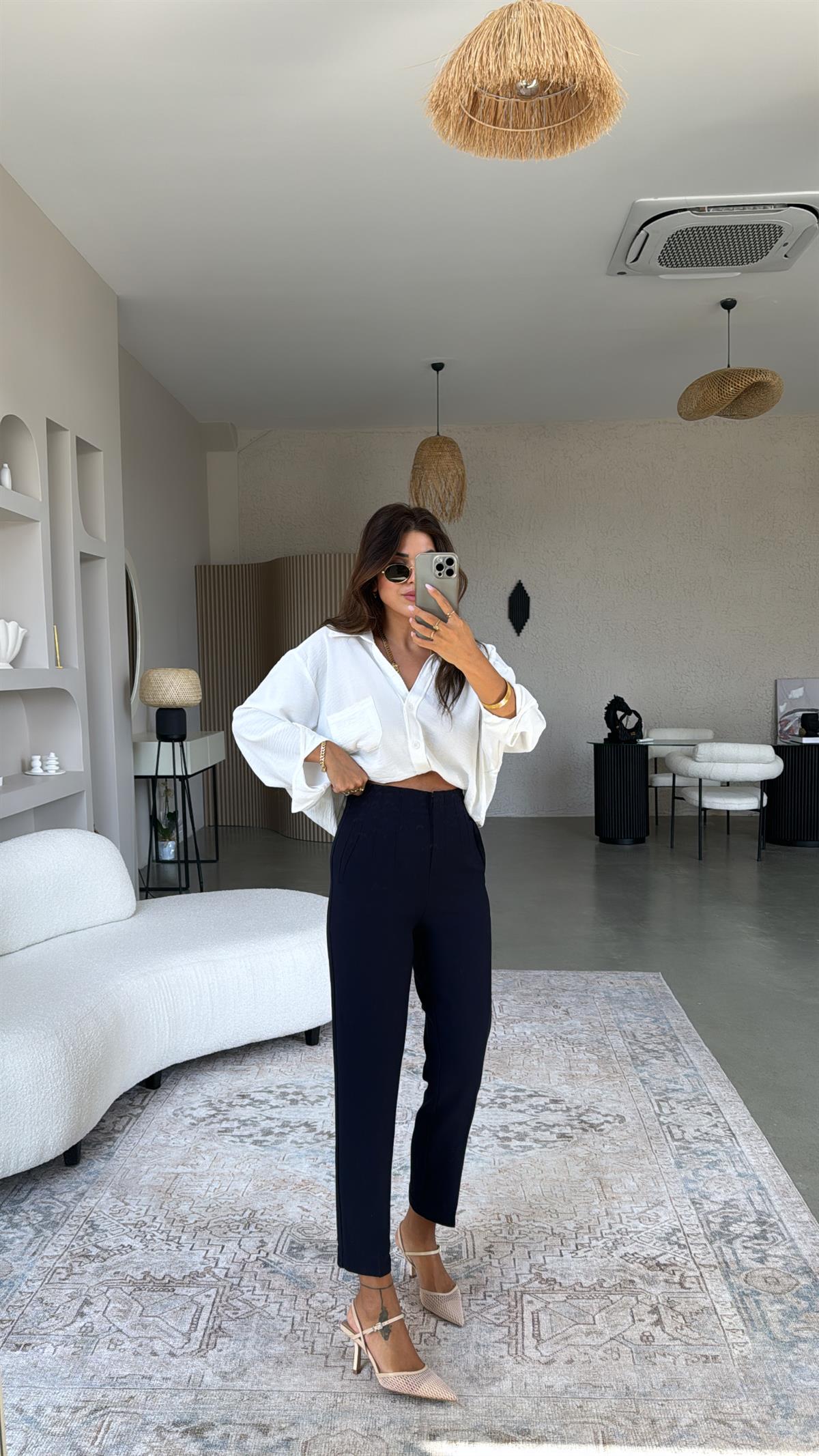 Lacivert ZR Flotlu Kumaş Pantolon