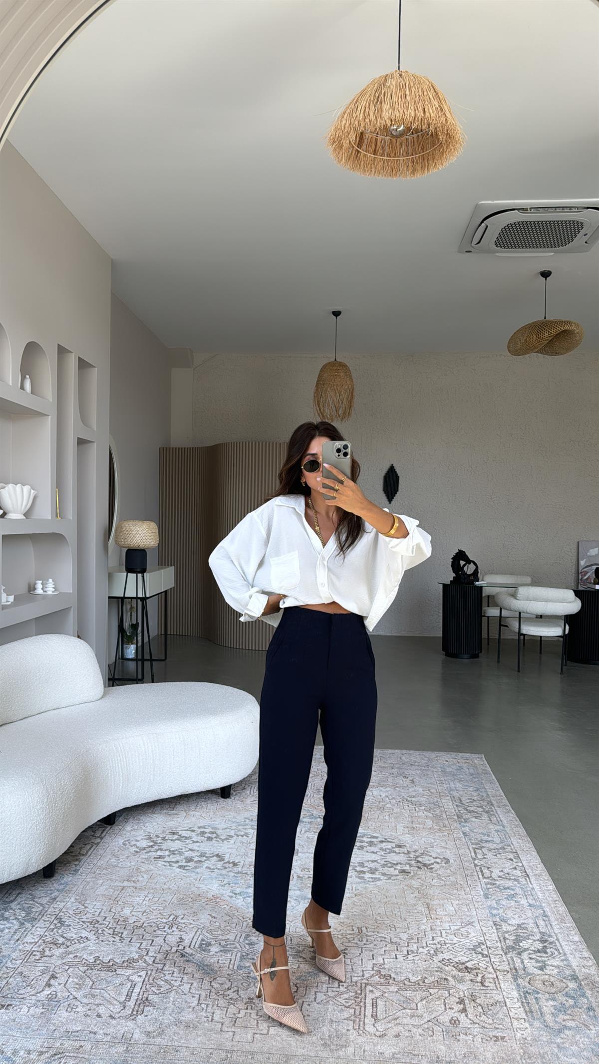 Lacivert ZR Flotlu Kumaş Pantolon