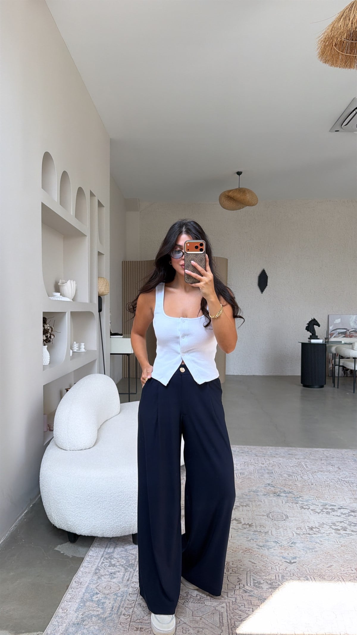Lacivert ZR Model İnce Krep Kumaş Pantolon
