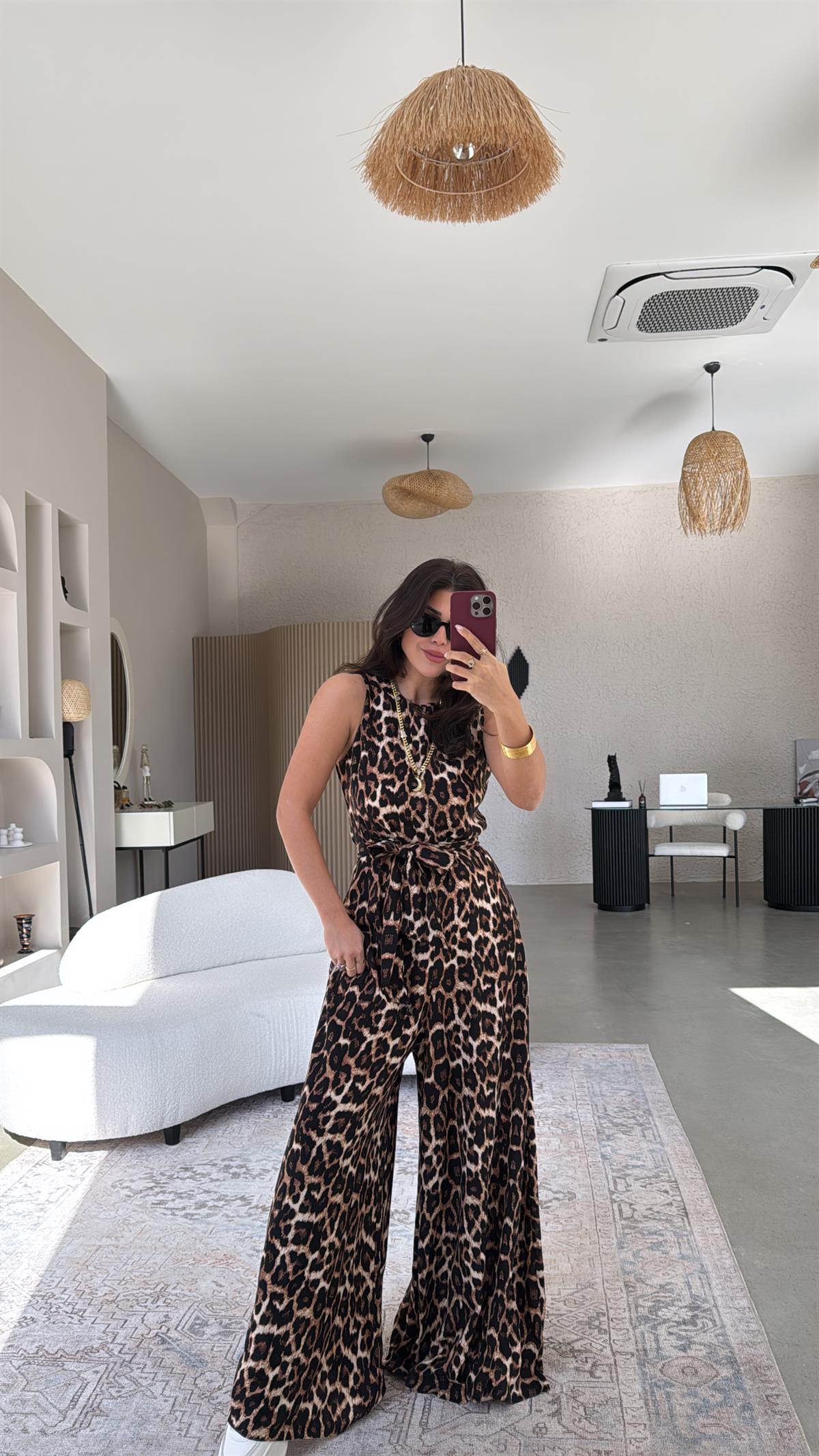 Leopar Desenli Bol Paça Tulum