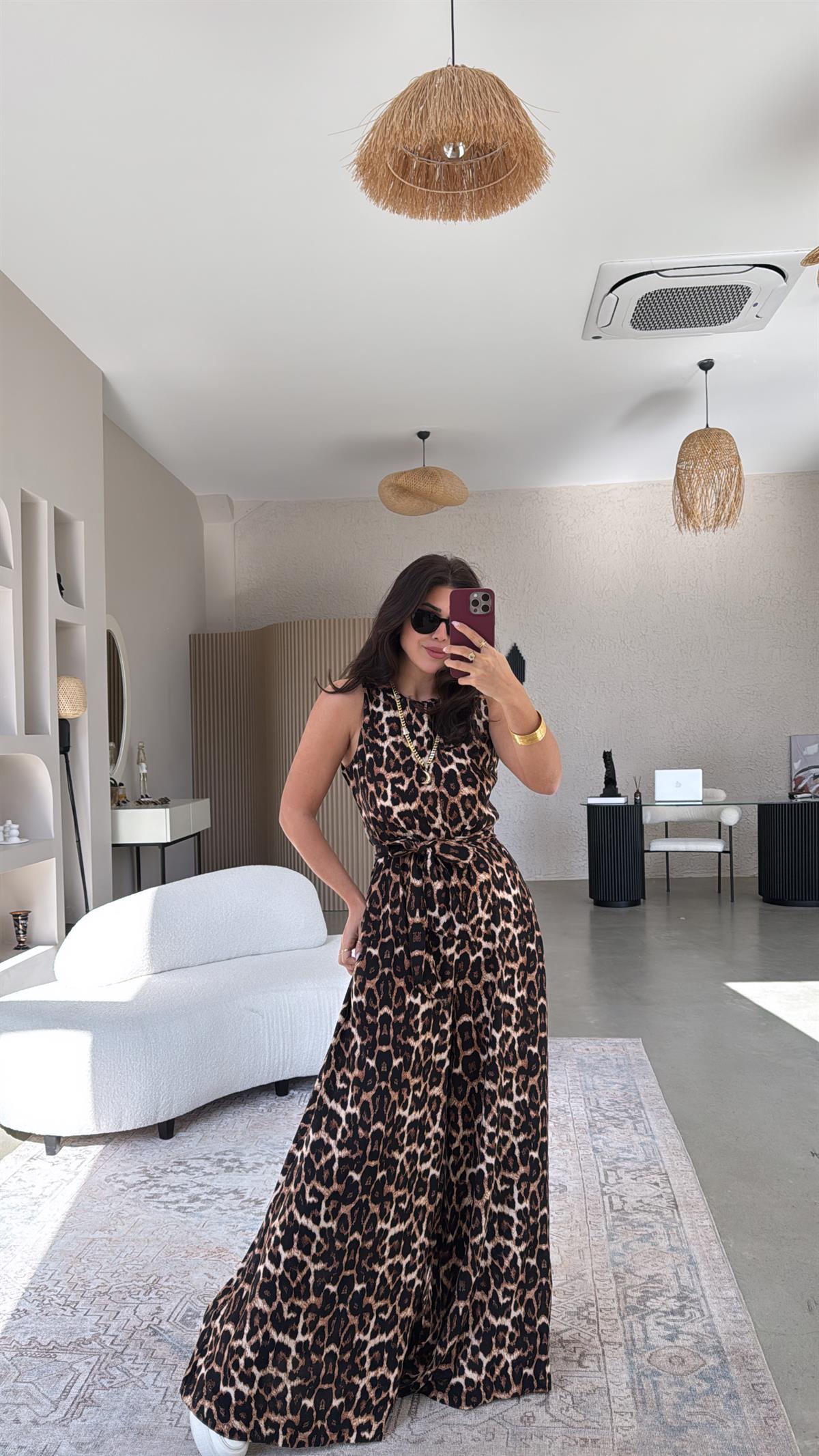 Leopar Desenli Bol Paça Tulum