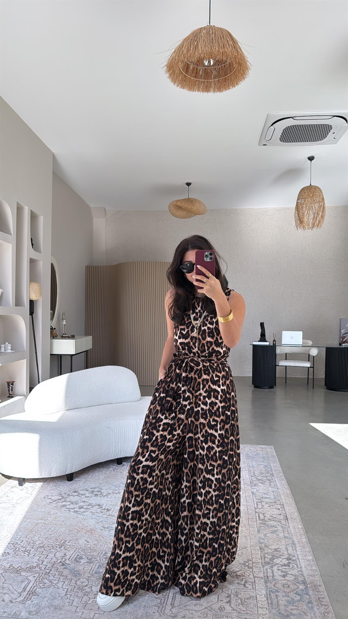 Leopar Desenli Bol Paça Tulum