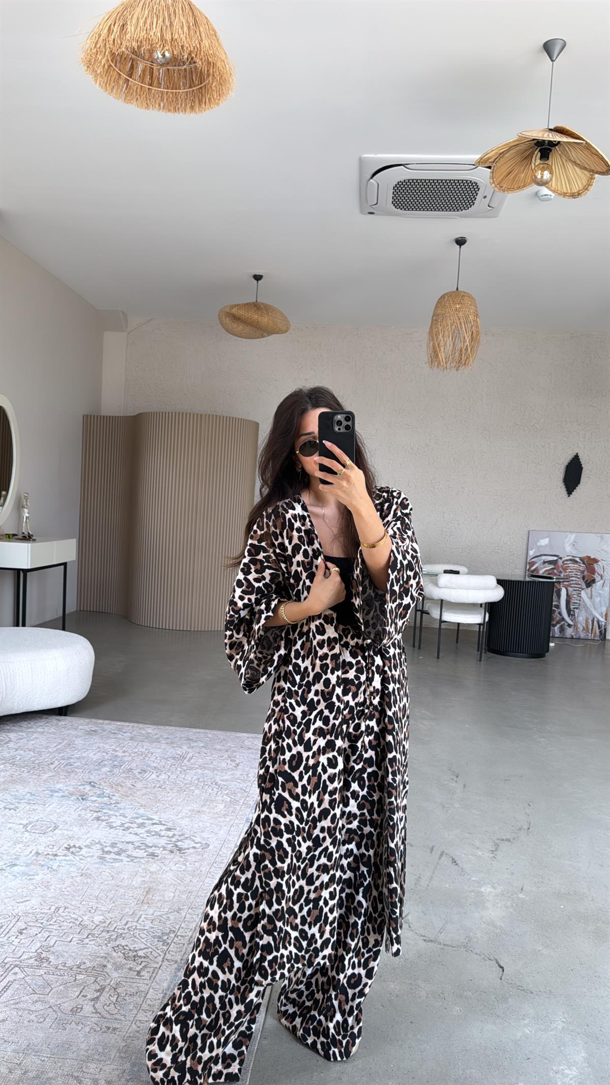Leopar Juna Kimono Pantolon Takım