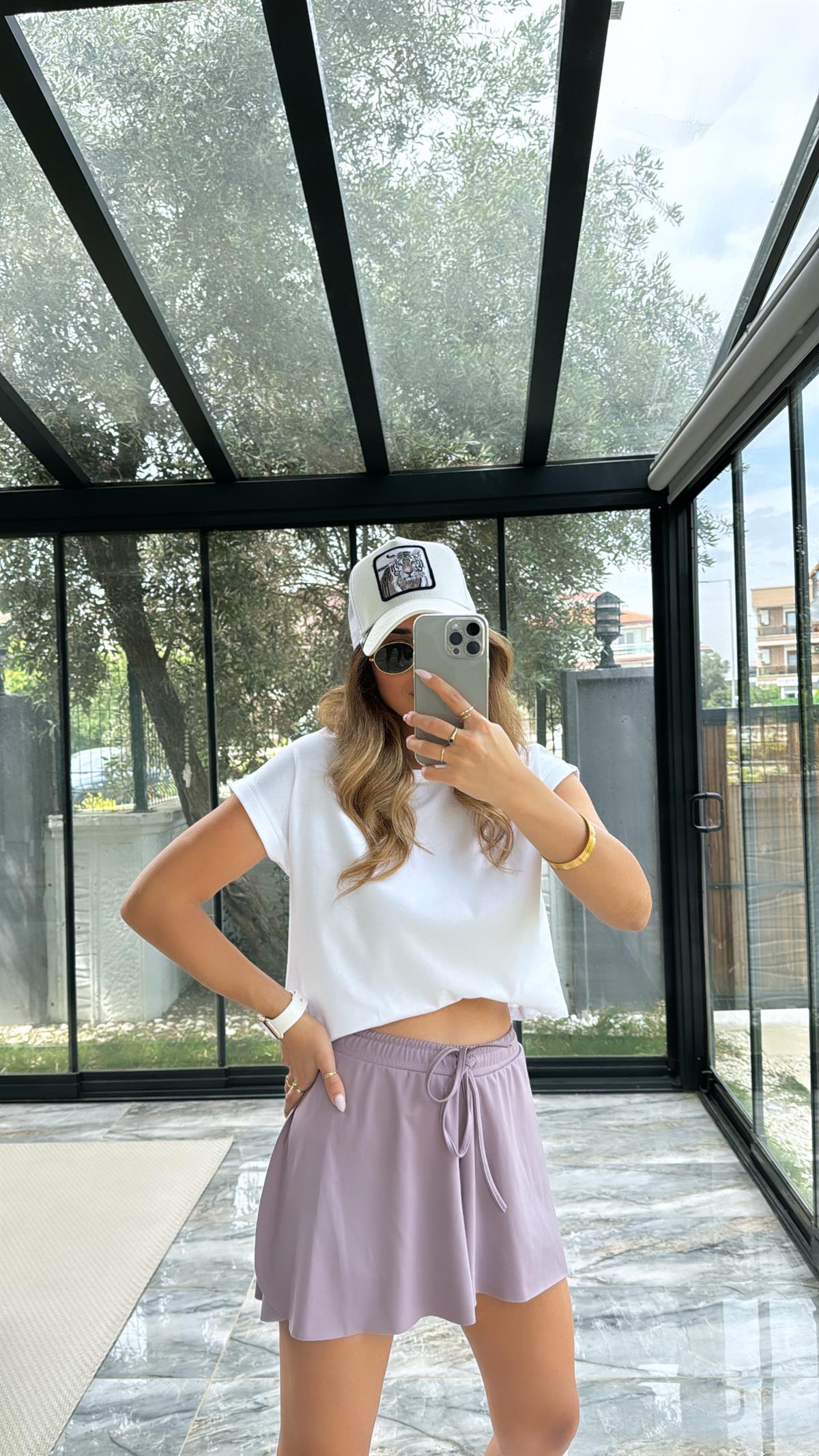 Lila Tenis Şort