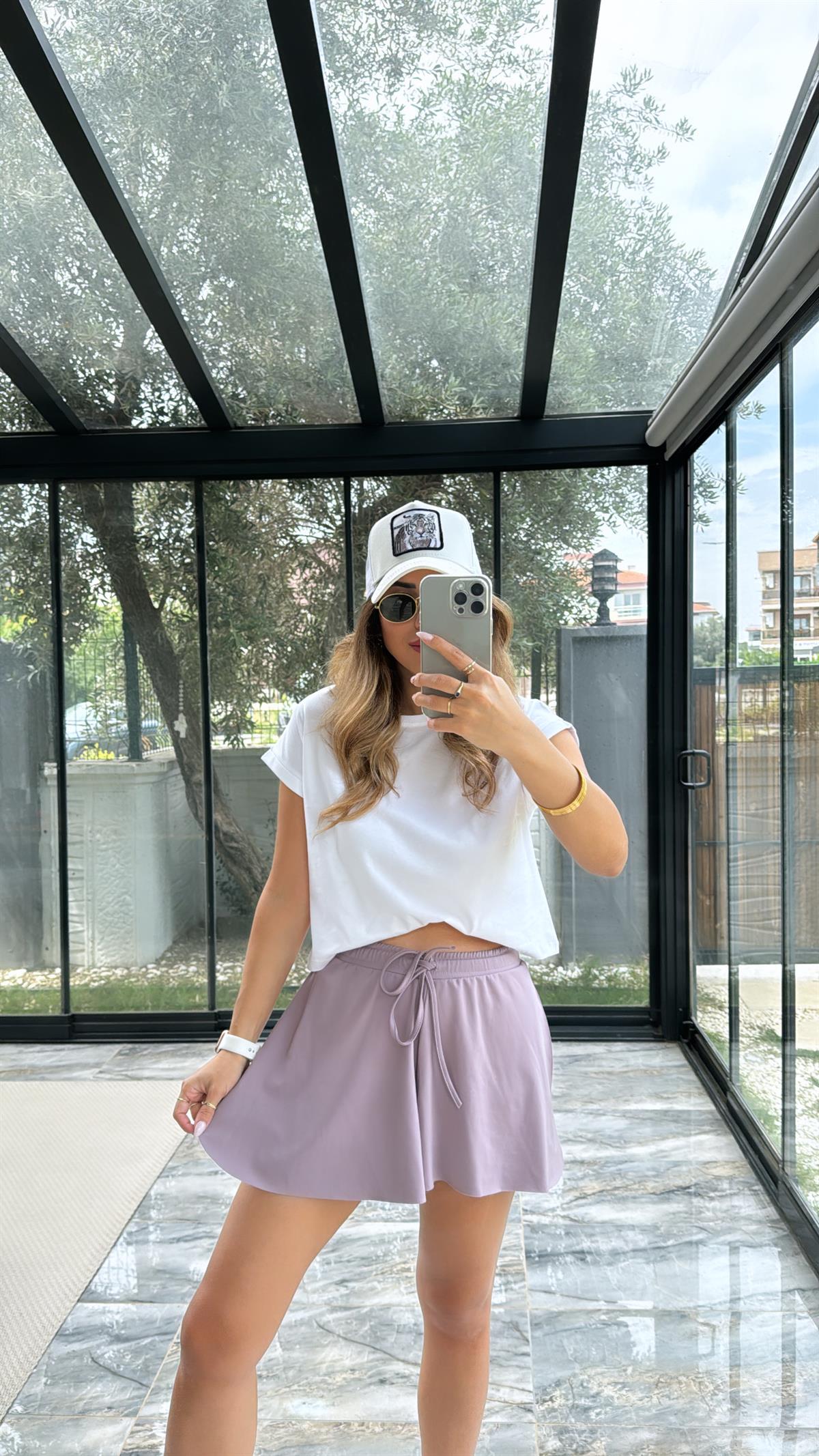 Lila Tenis Şort