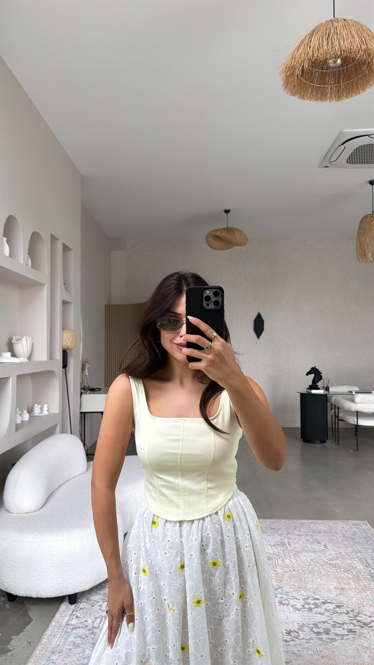 Limon Sarı Likralı Büstiyer