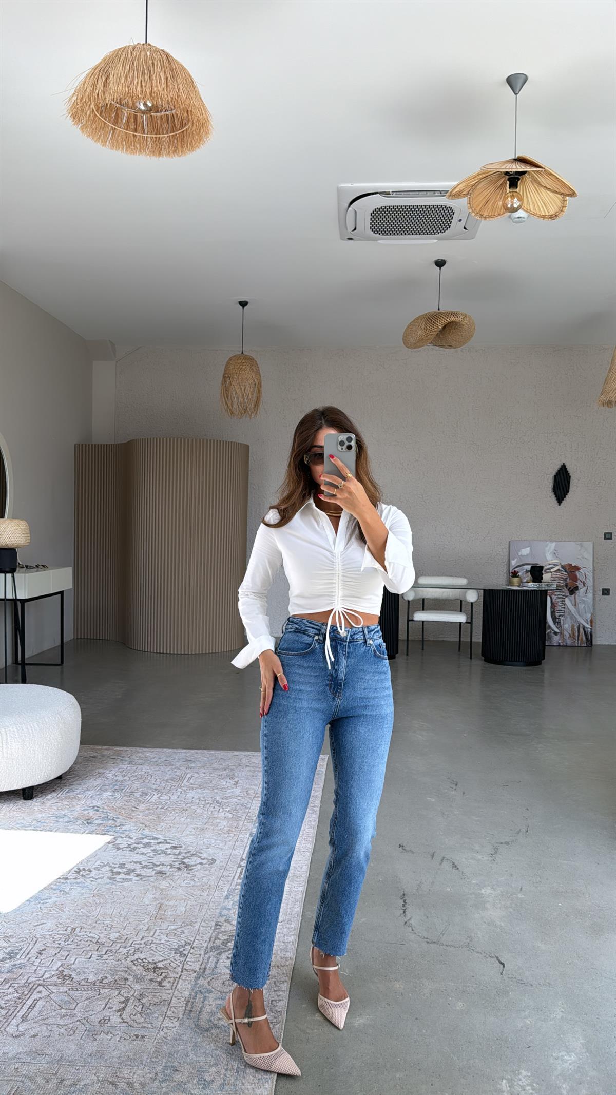 Mavi Boyfit Paça Kesik ZR Jean