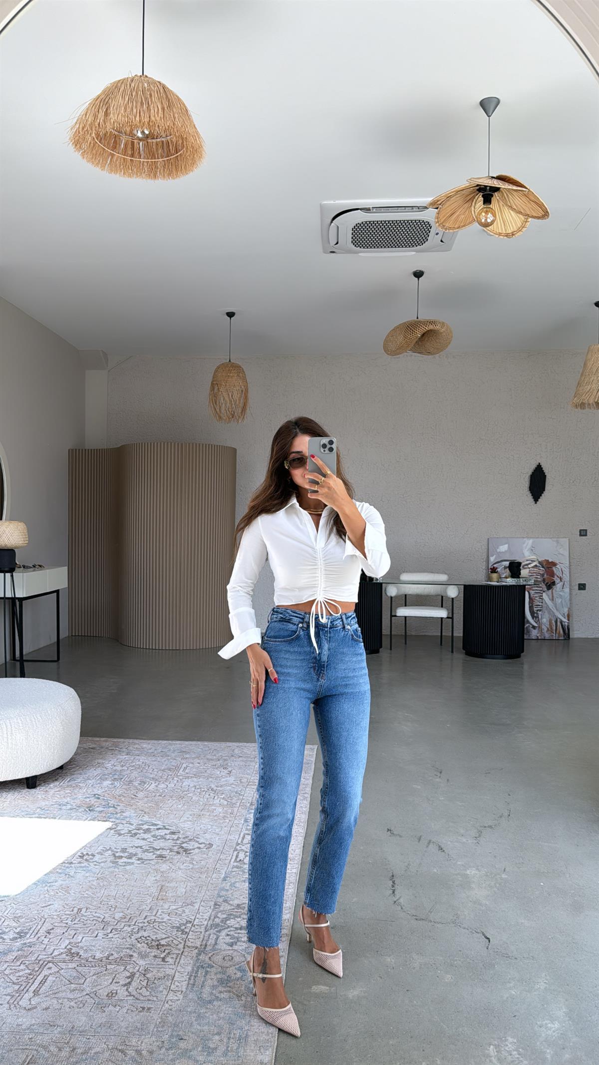 Mavi Boyfit Paça Kesik ZR Jean