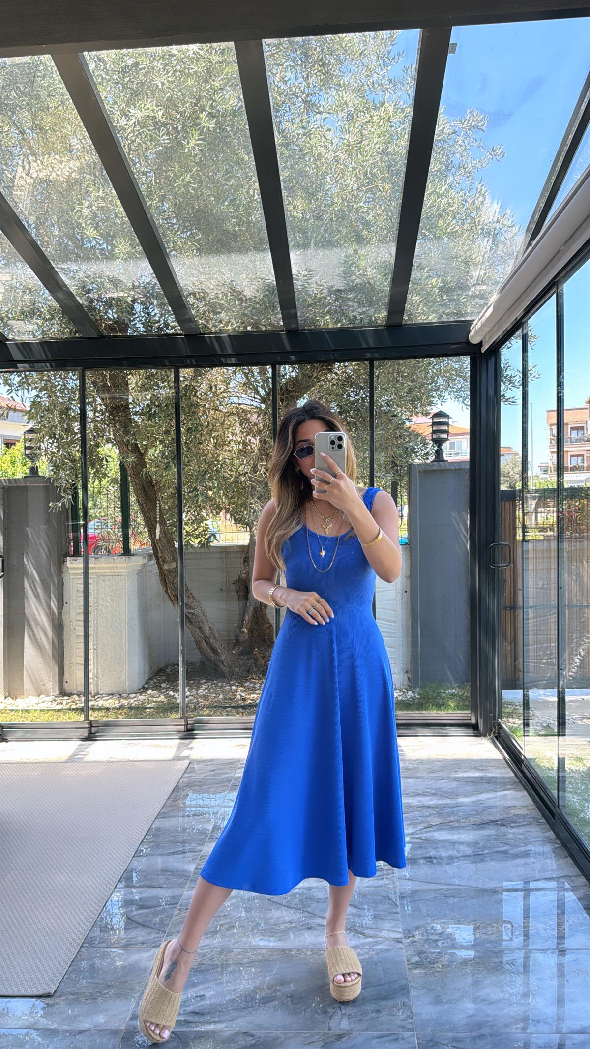 Mavi Özel Üretim Kaşkorse Basic Elbise