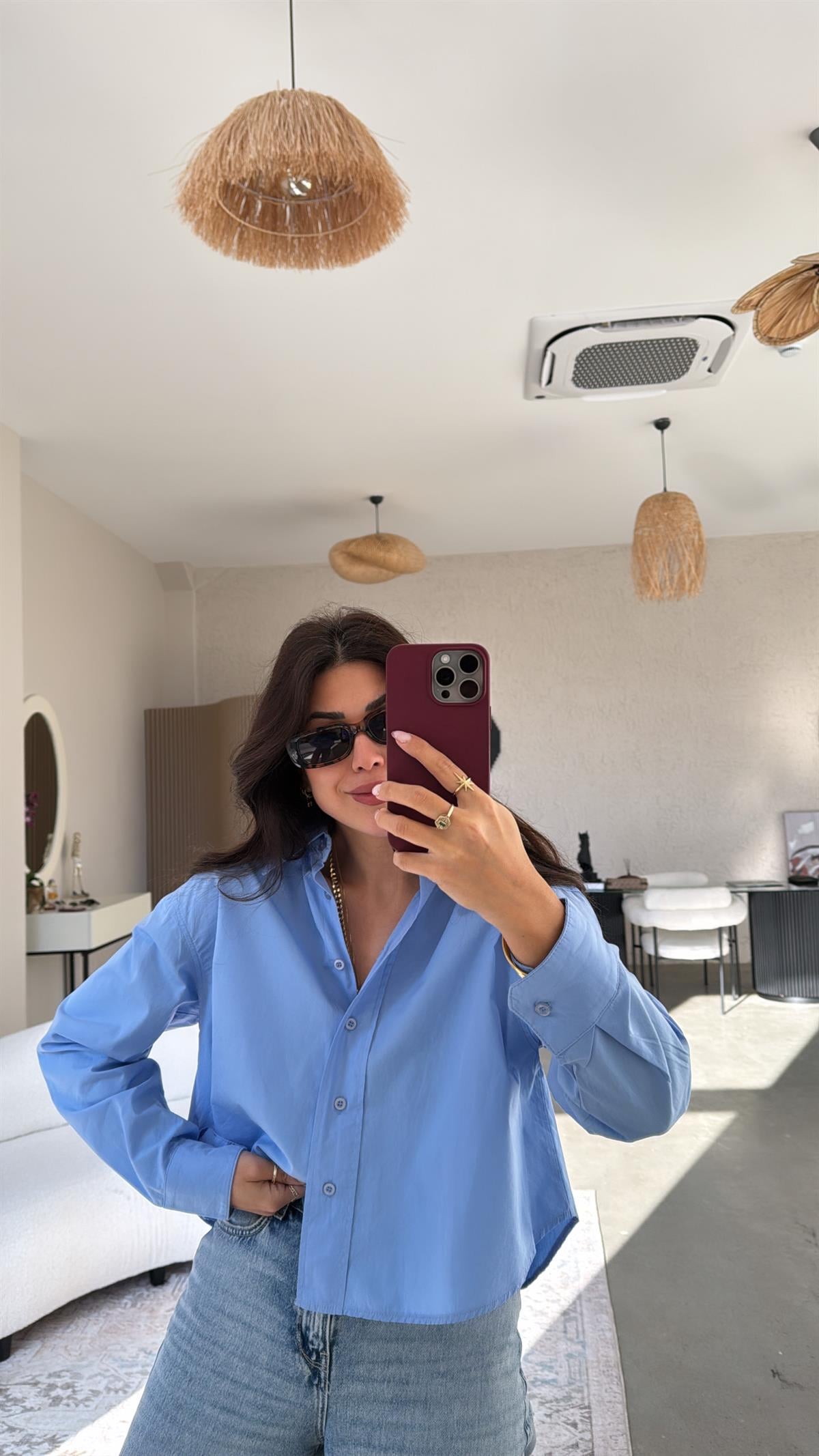 Mavi Poplin CR Gömlek