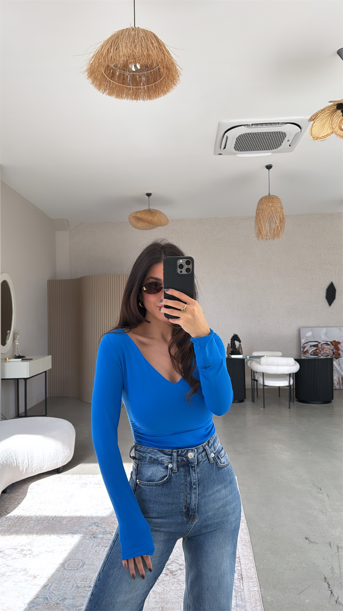 Mavi V Yaka Polyamid Bodysuit