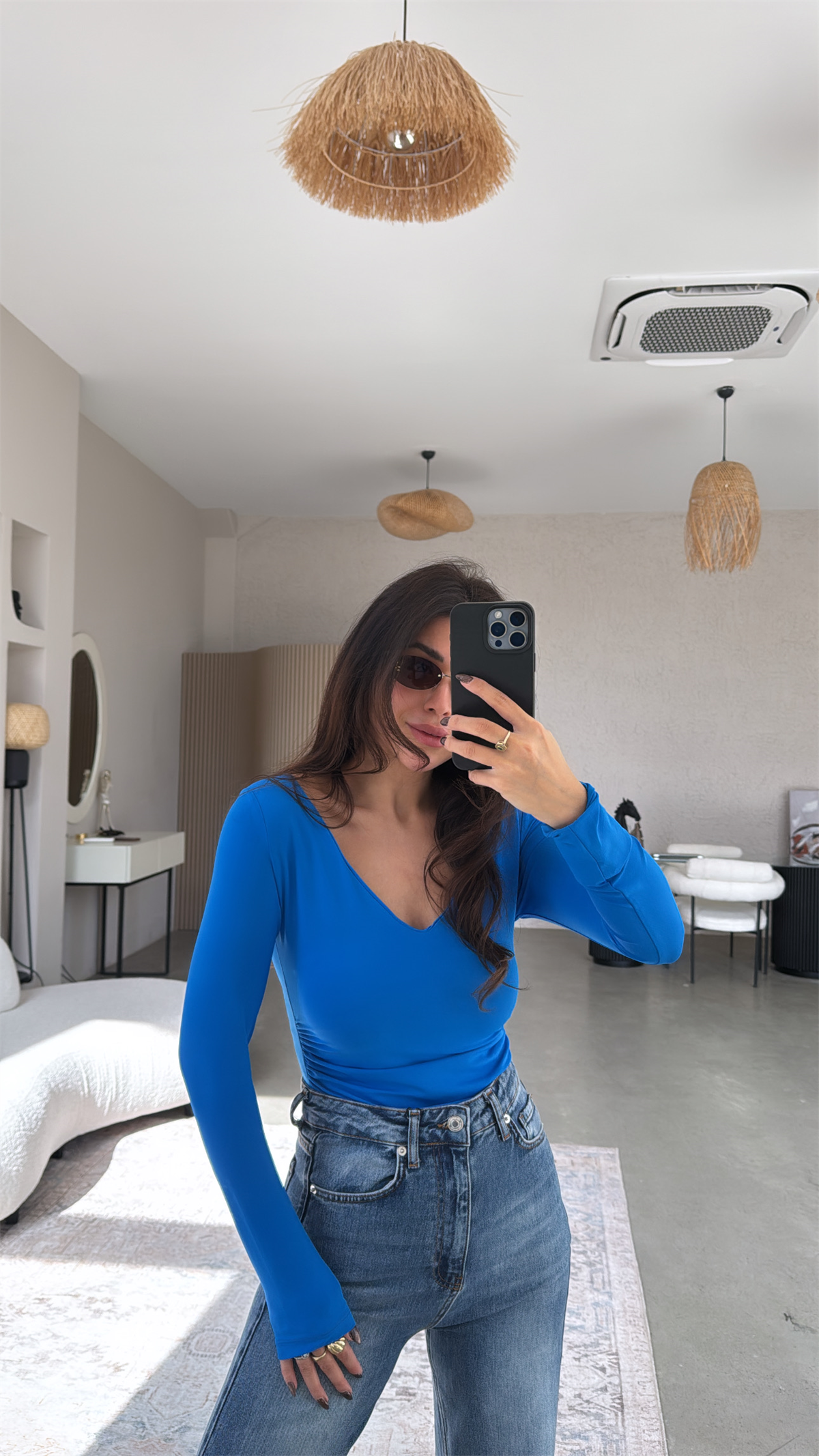 Mavi V Yaka Polyamid Bodysuit