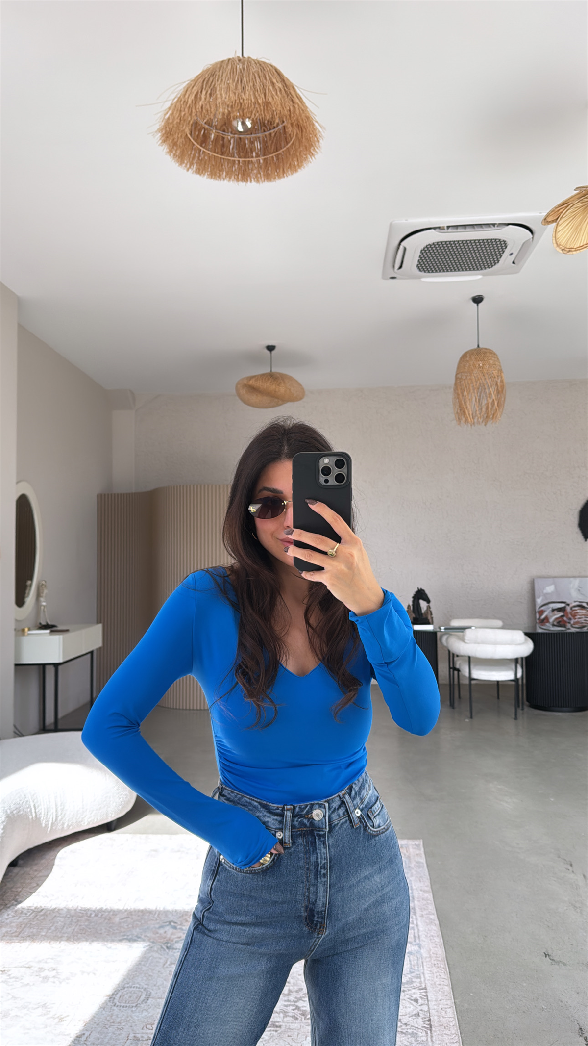 Mavi V Yaka Polyamid Bodysuit
