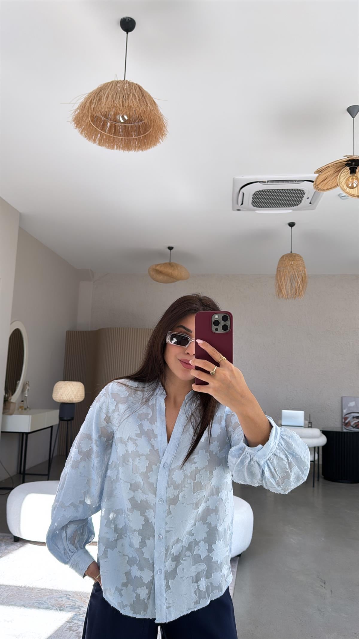 Mavi ZR Transparan Gömlek