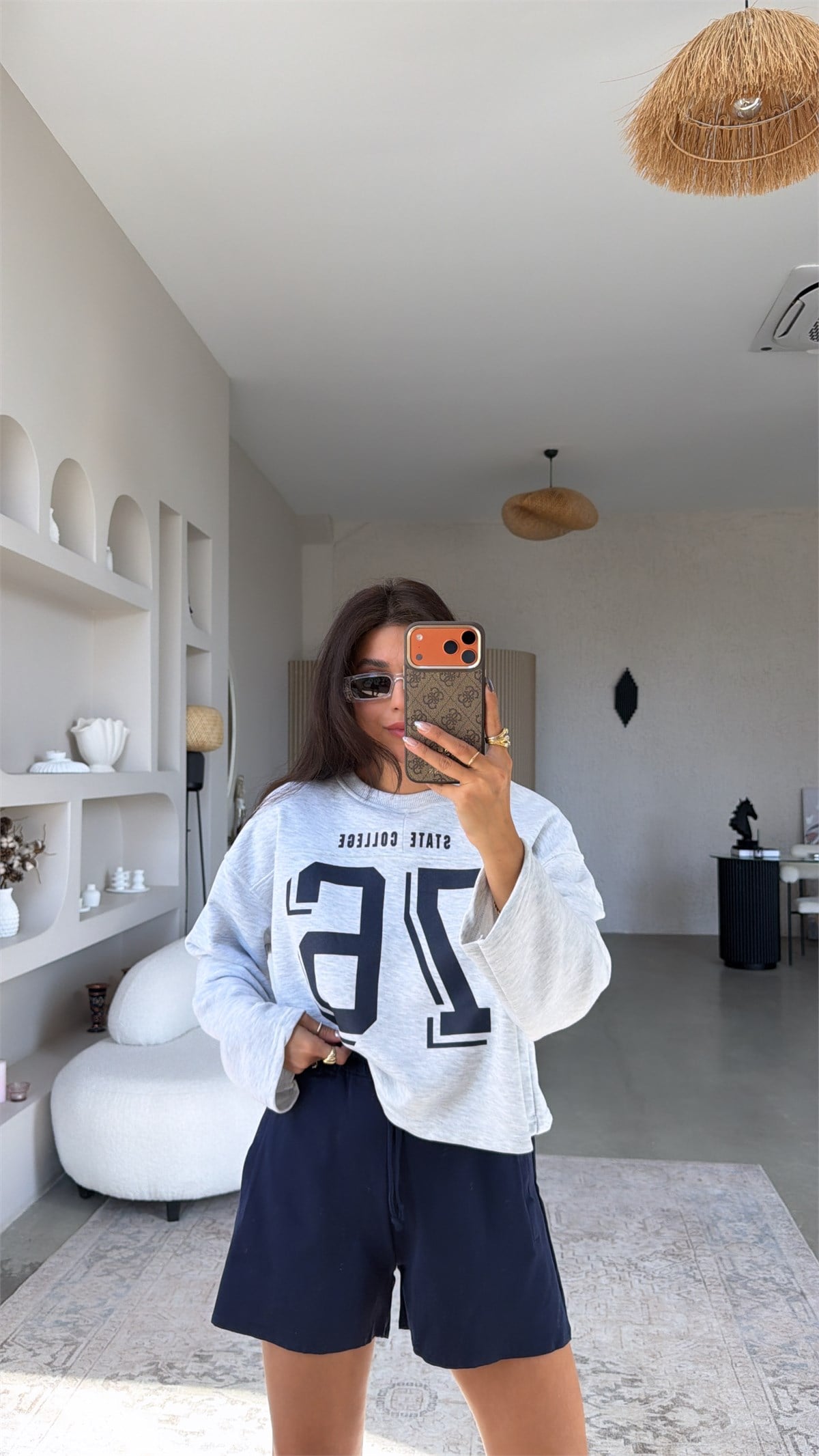 Melanj 78 Baskılı İki İplik Sweatshirt