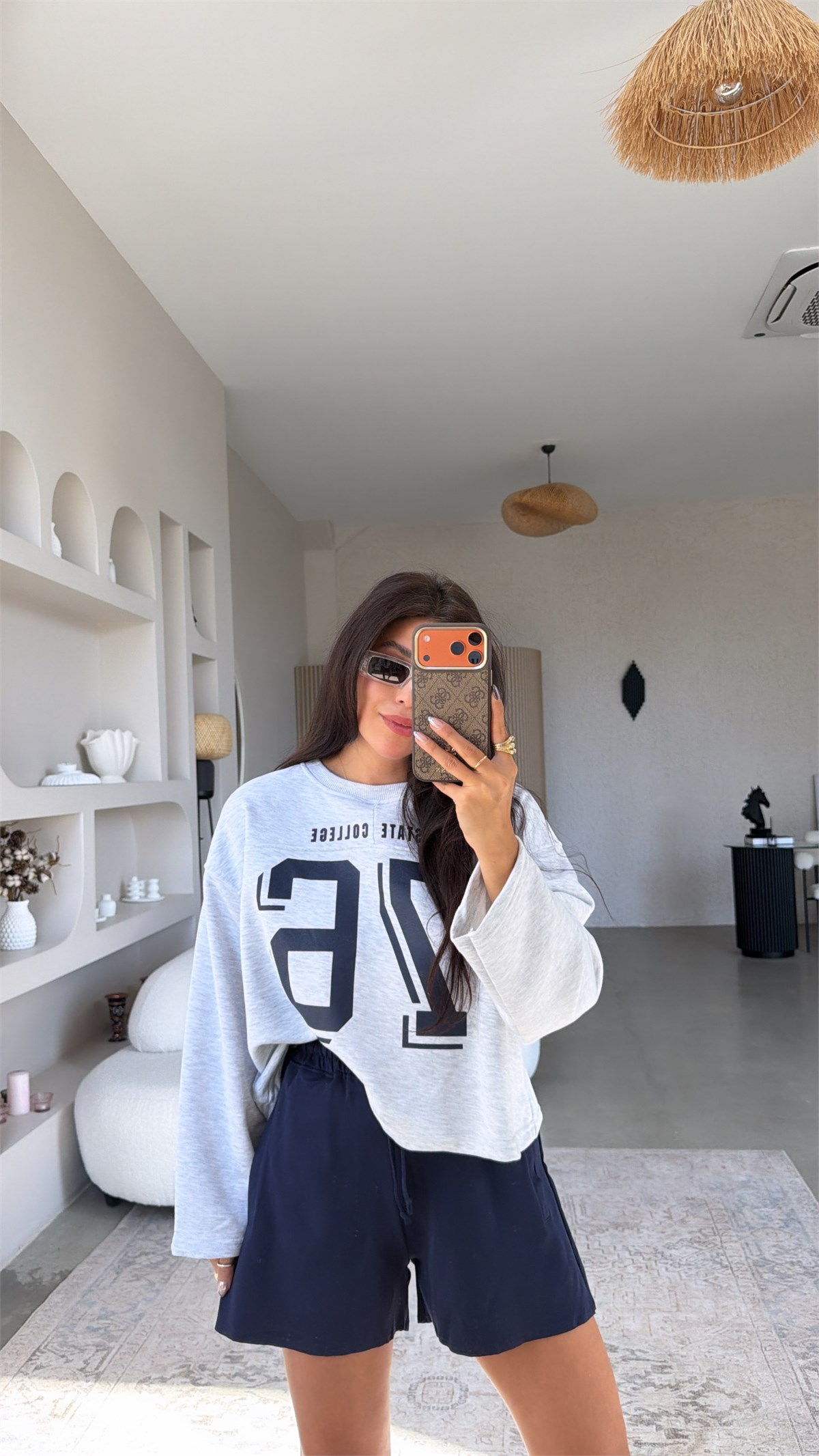 Melanj 78 Baskılı İki İplik Sweatshirt