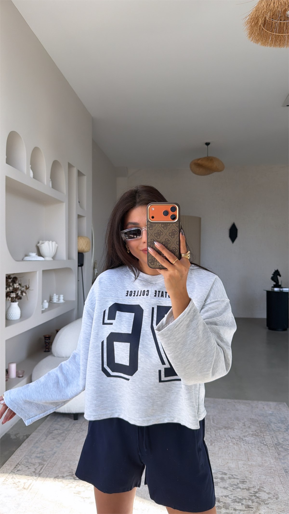 Melanj 78 Baskılı İki İplik Sweatshirt