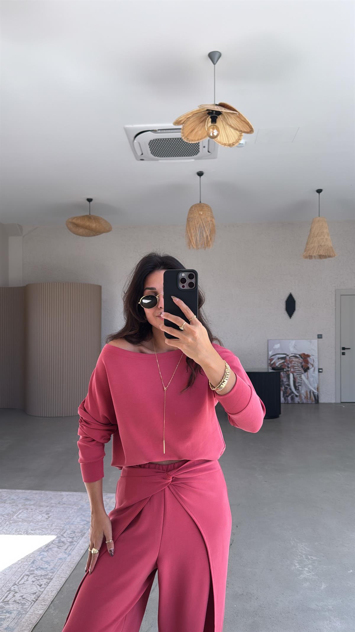 Mercan Beli Düğümlü Modal Takım