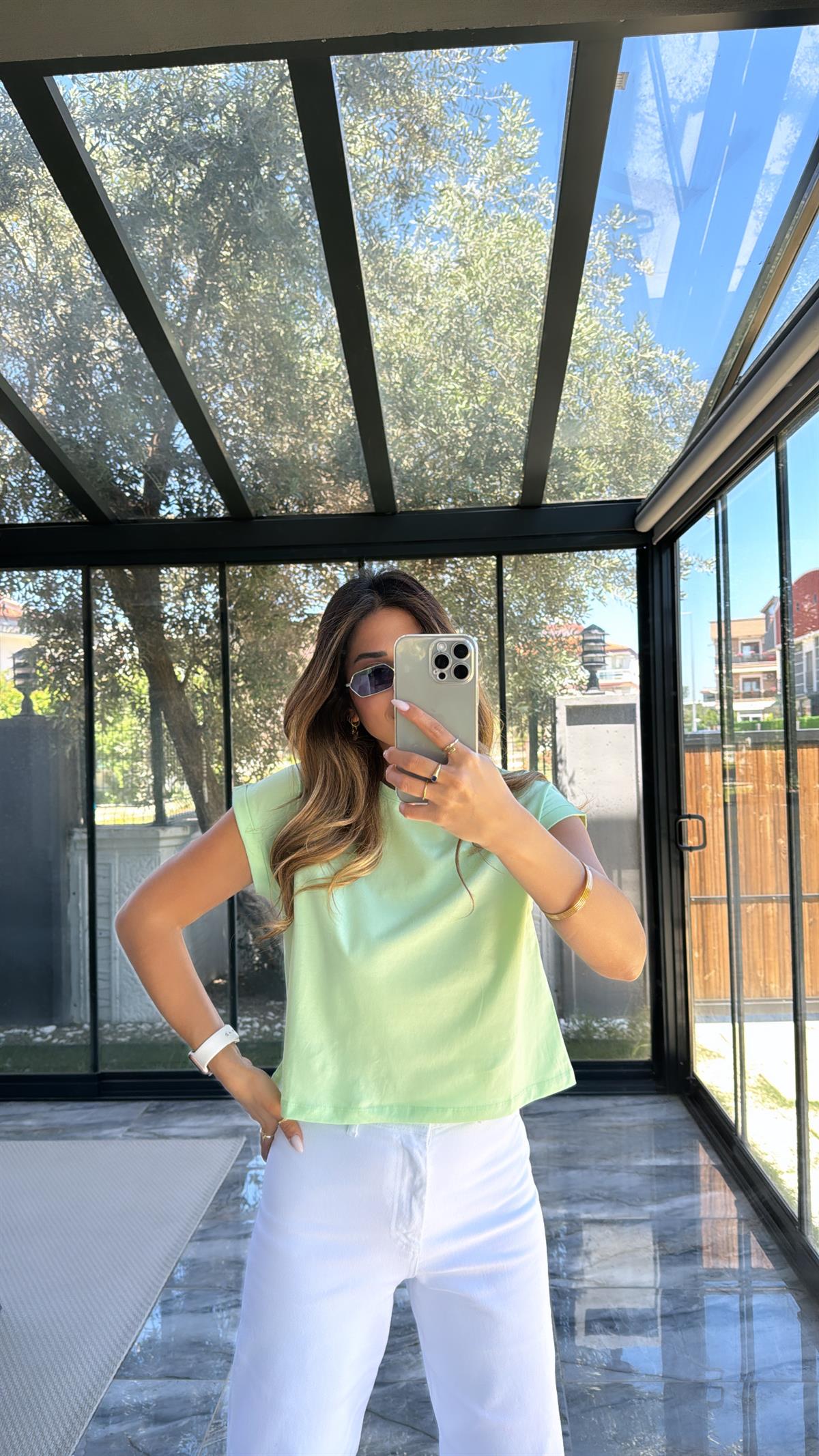 Mint Duble Kol Basic Tshirt