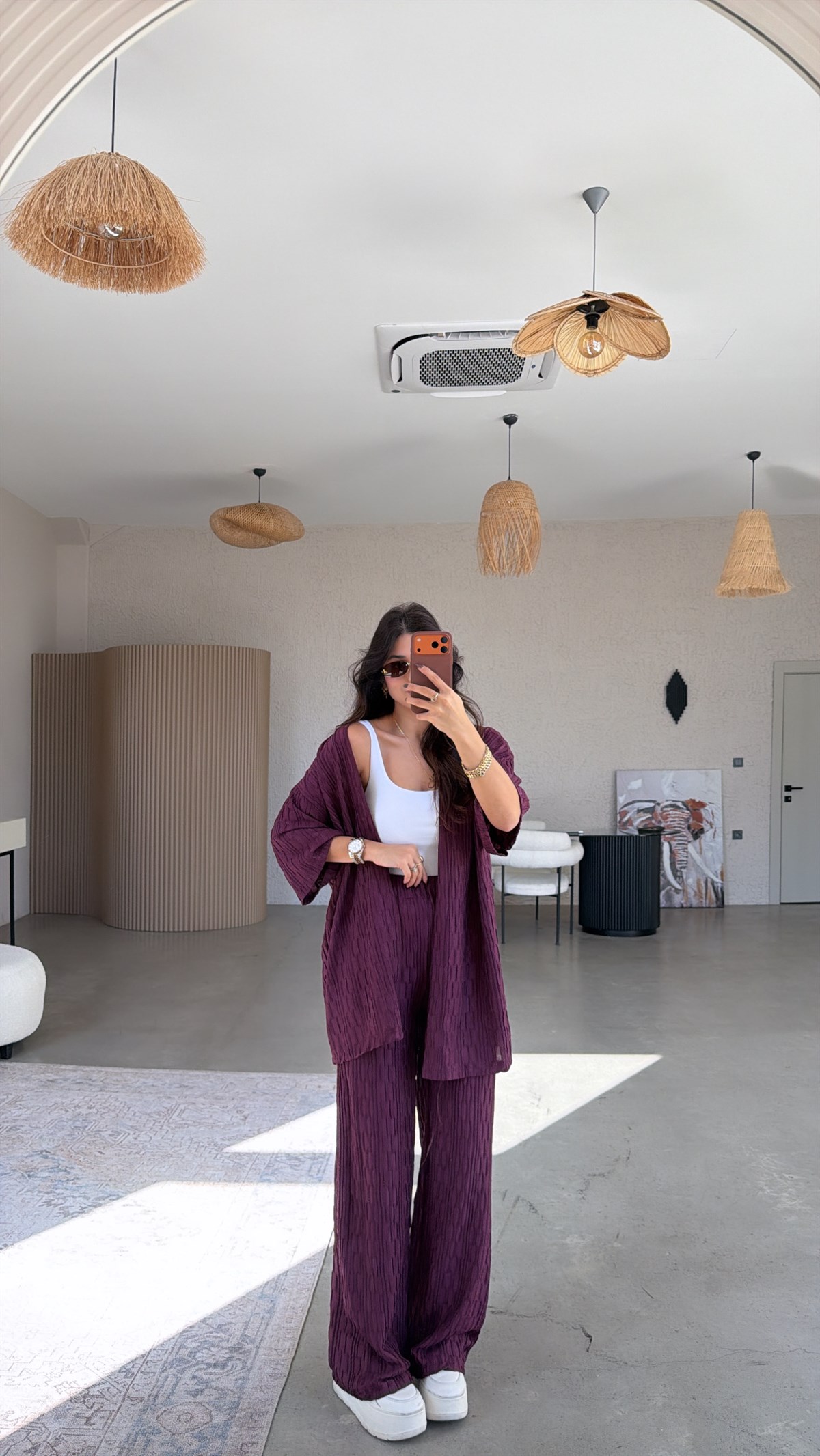 Mürdüm Dokulu Ceketli Takım