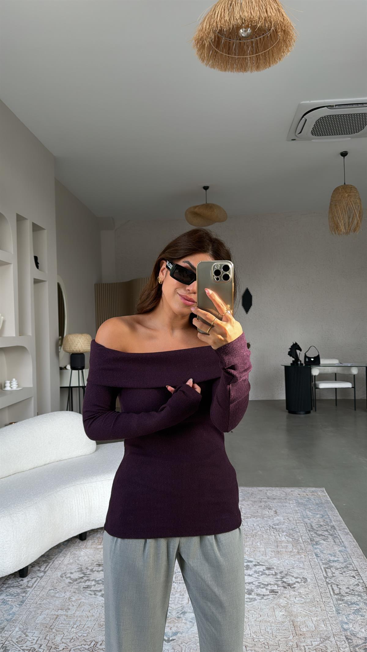 Mürdüm Madonna Bluz