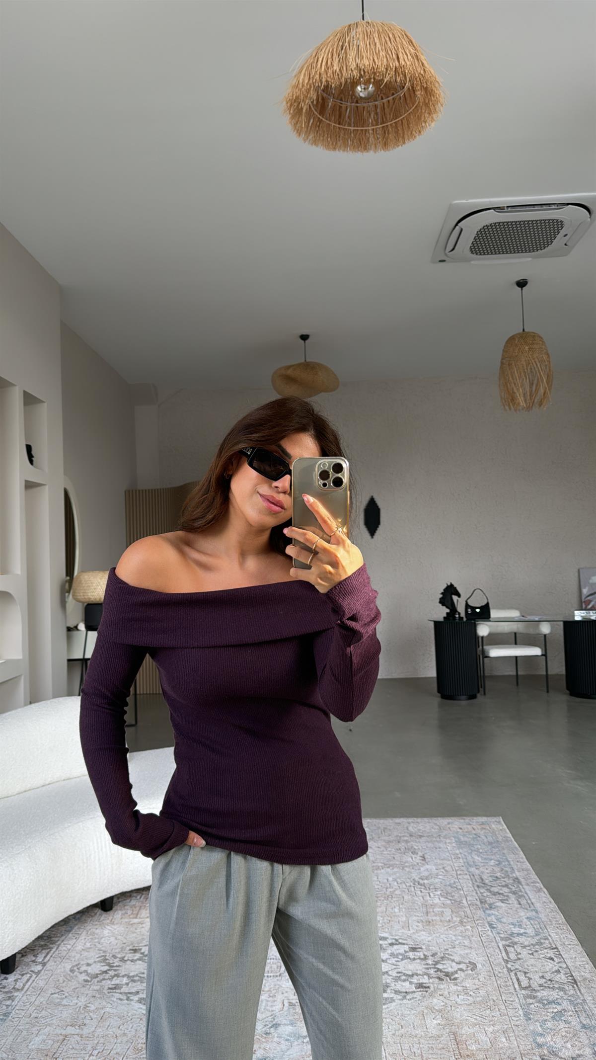 Mürdüm Madonna Bluz