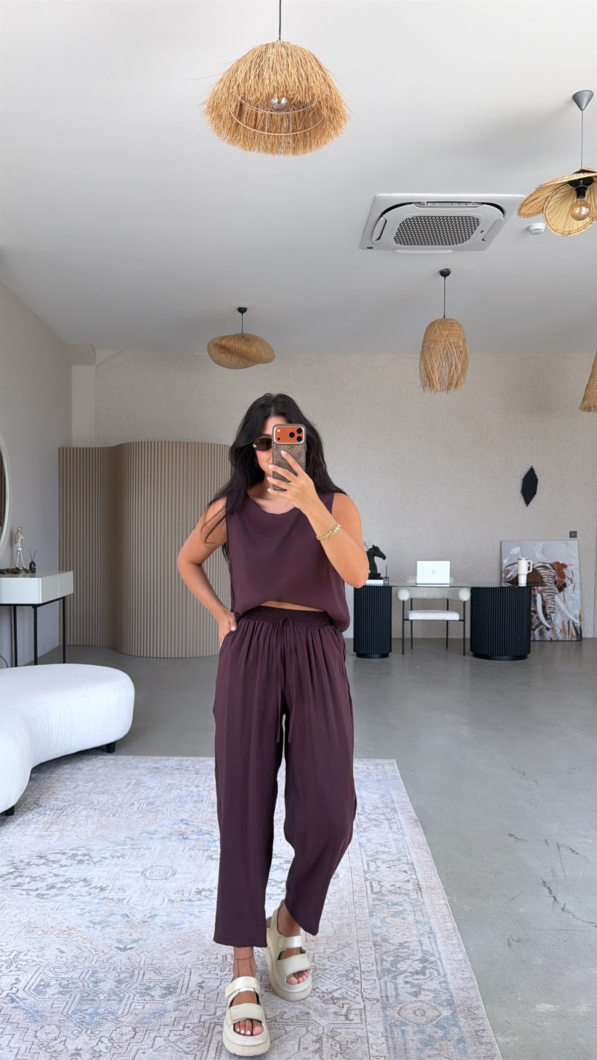 Mürdüm Tensel Atlet Pantolon Basic Takım