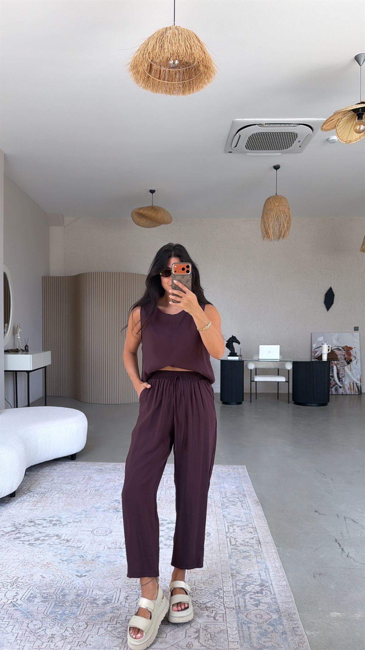 Mürdüm Tensel Atlet Pantolon Basic Takım