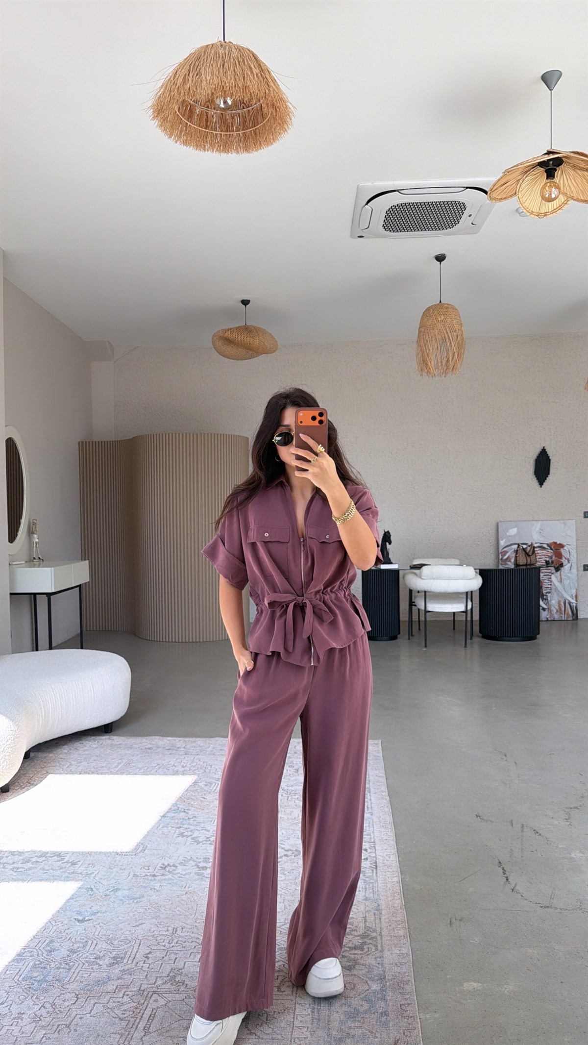 Mürdüm Tensel Ceketli Pantolonlu Premium Takım