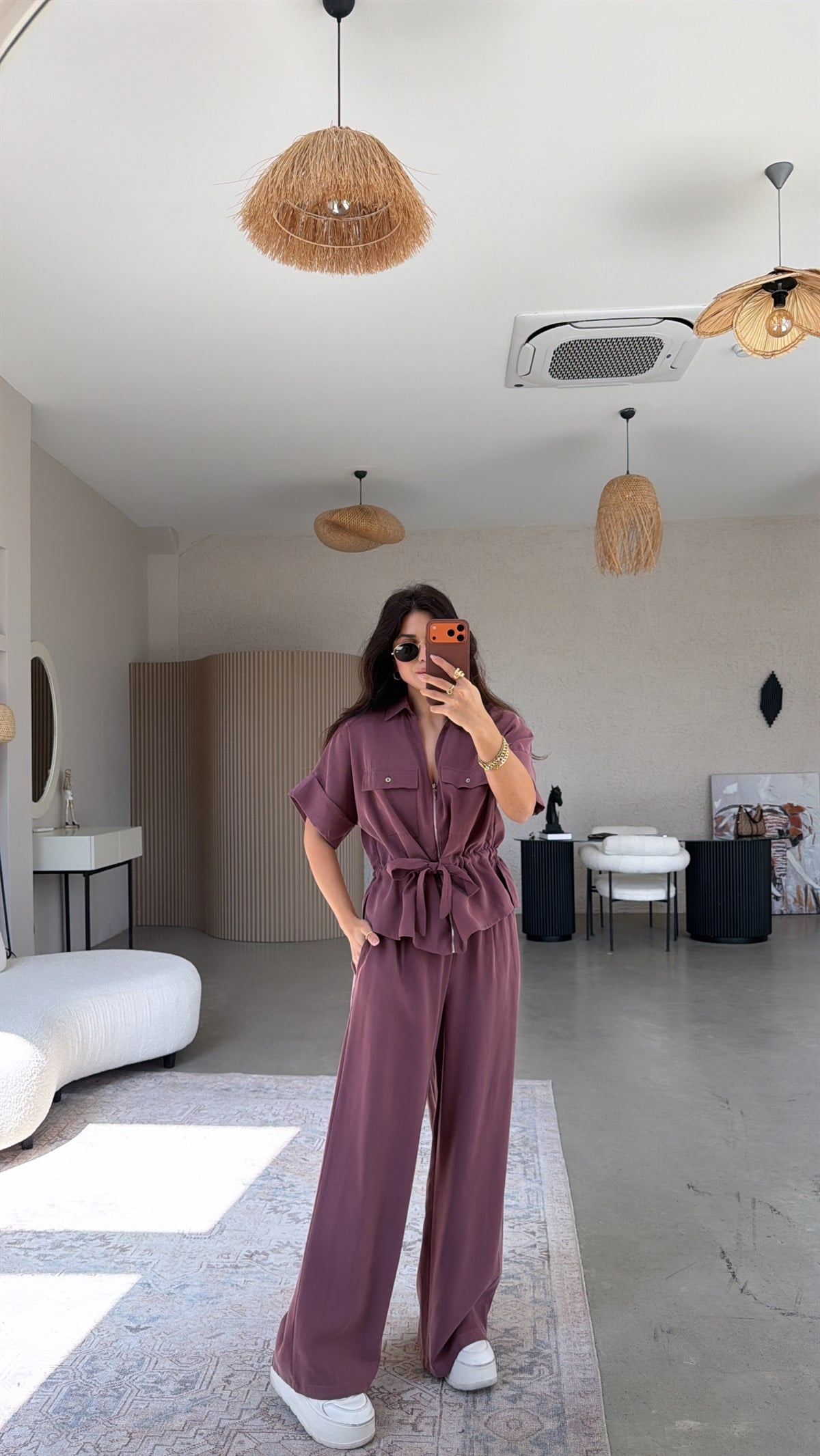 Mürdüm Tensel Ceketli Pantolonlu Premium Takım