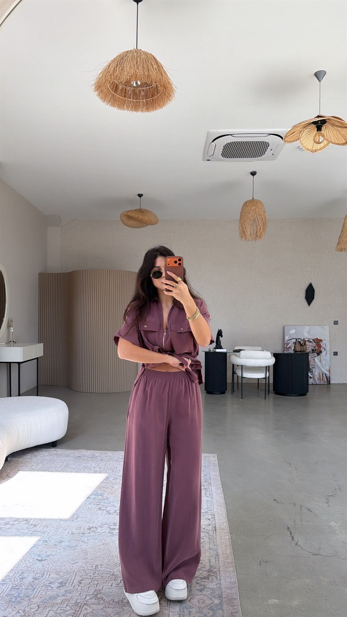 Mürdüm Tensel Ceketli Pantolonlu Premium Takım