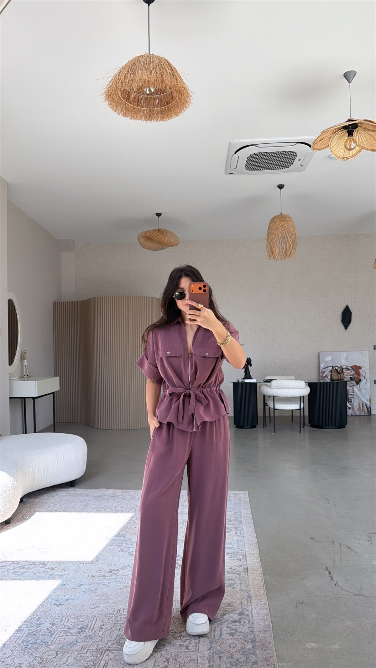 Mürdüm Tensel Ceketli Pantolonlu Premium Takım