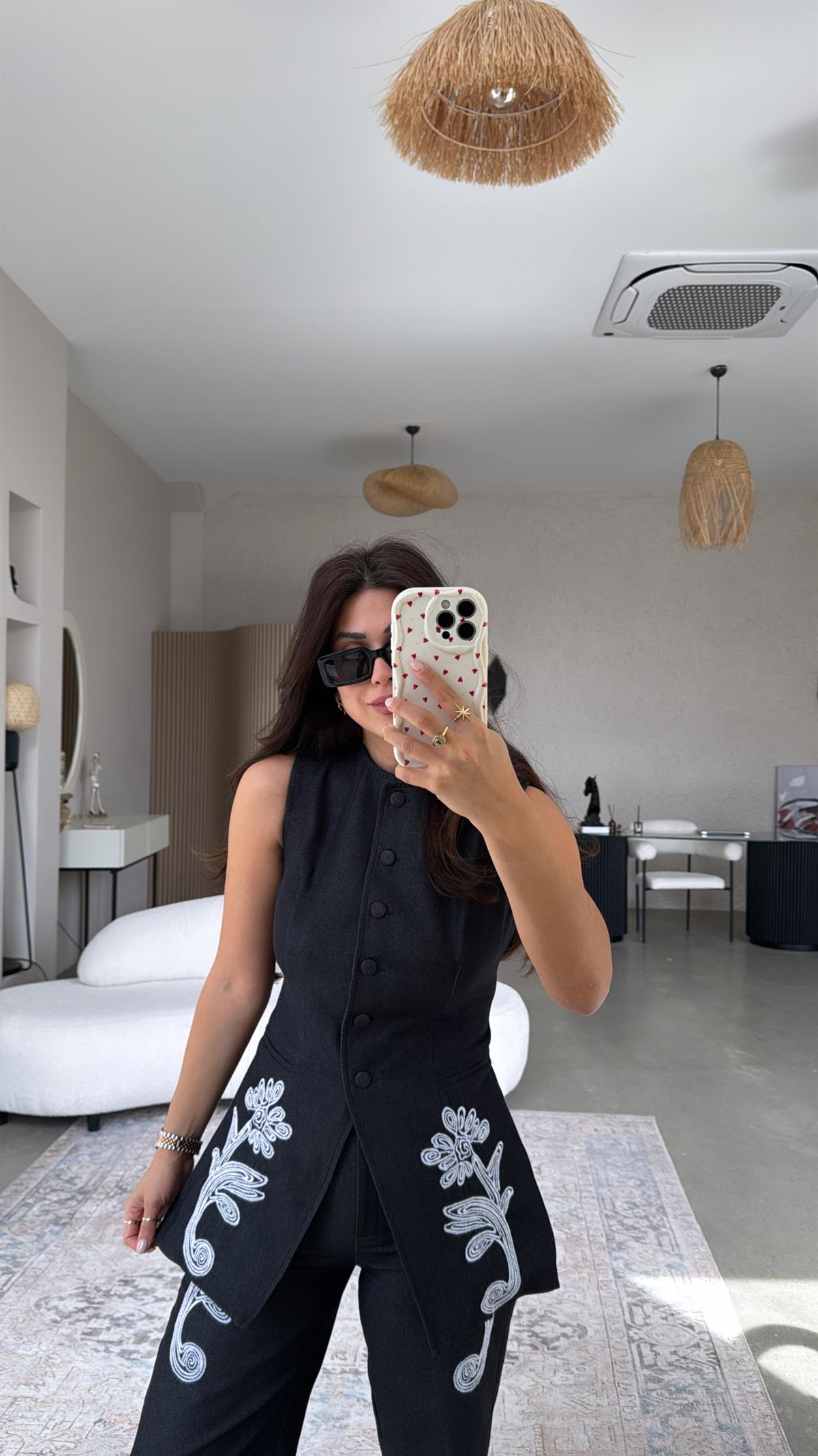 Nakışlı Premium Jean Takım