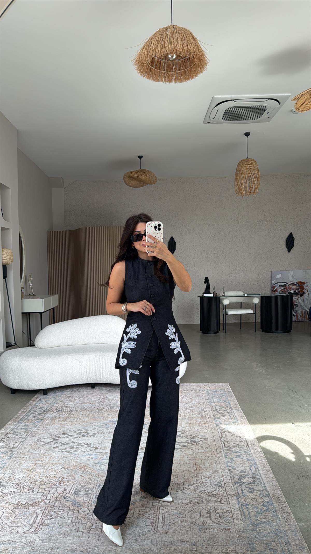 Nakışlı Premium Jean Takım