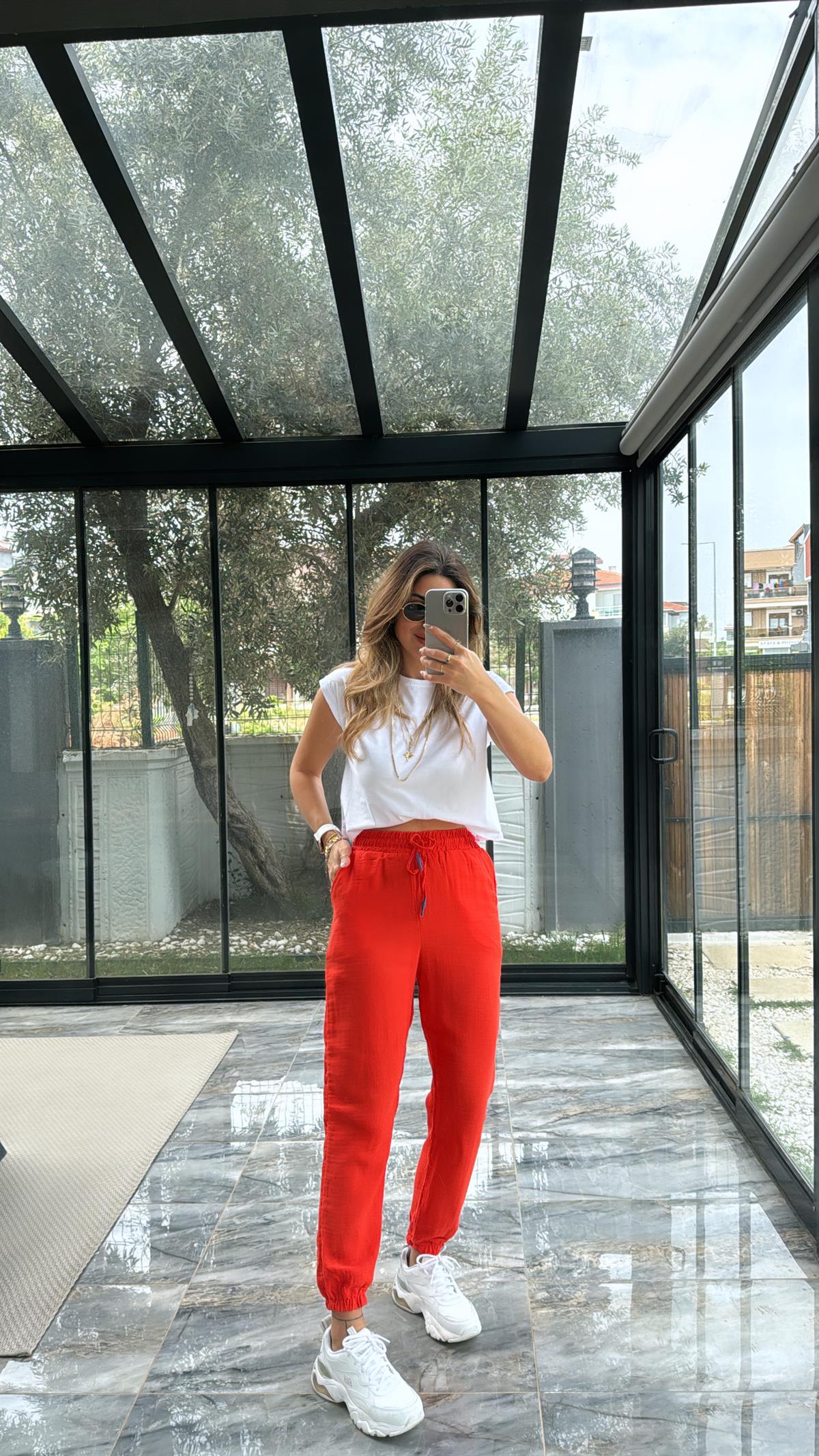 Narçiçeği Müslin Pantolon