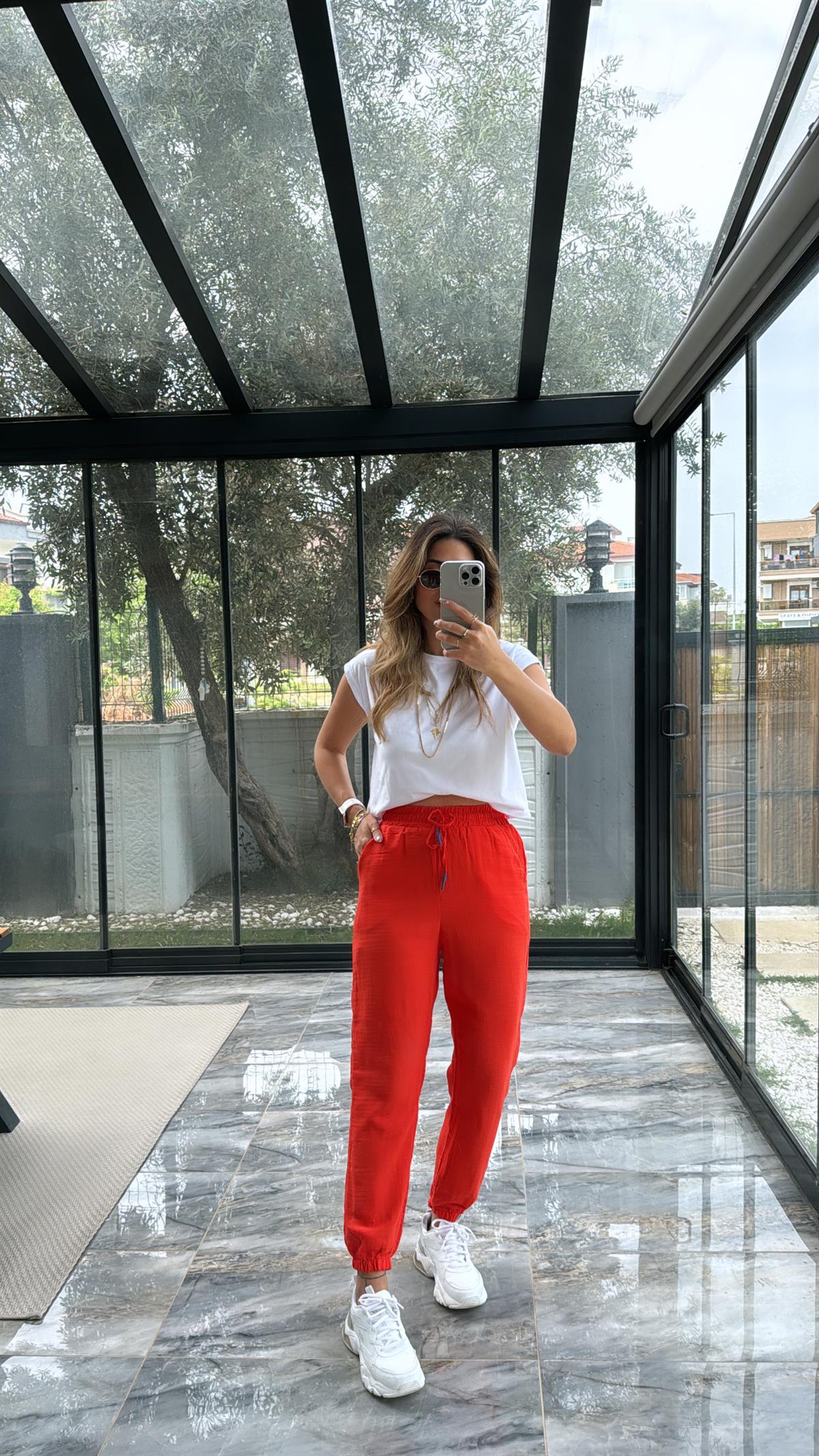 Narçiçeği Müslin Pantolon