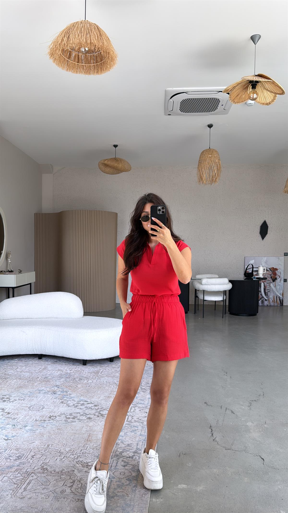 Narçiçeği Müslin Şortlu Takım