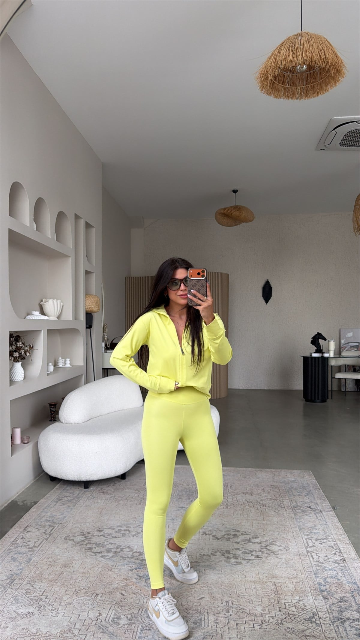 Neon Yeşili Oys Orijinal Tayt Ceket Takım