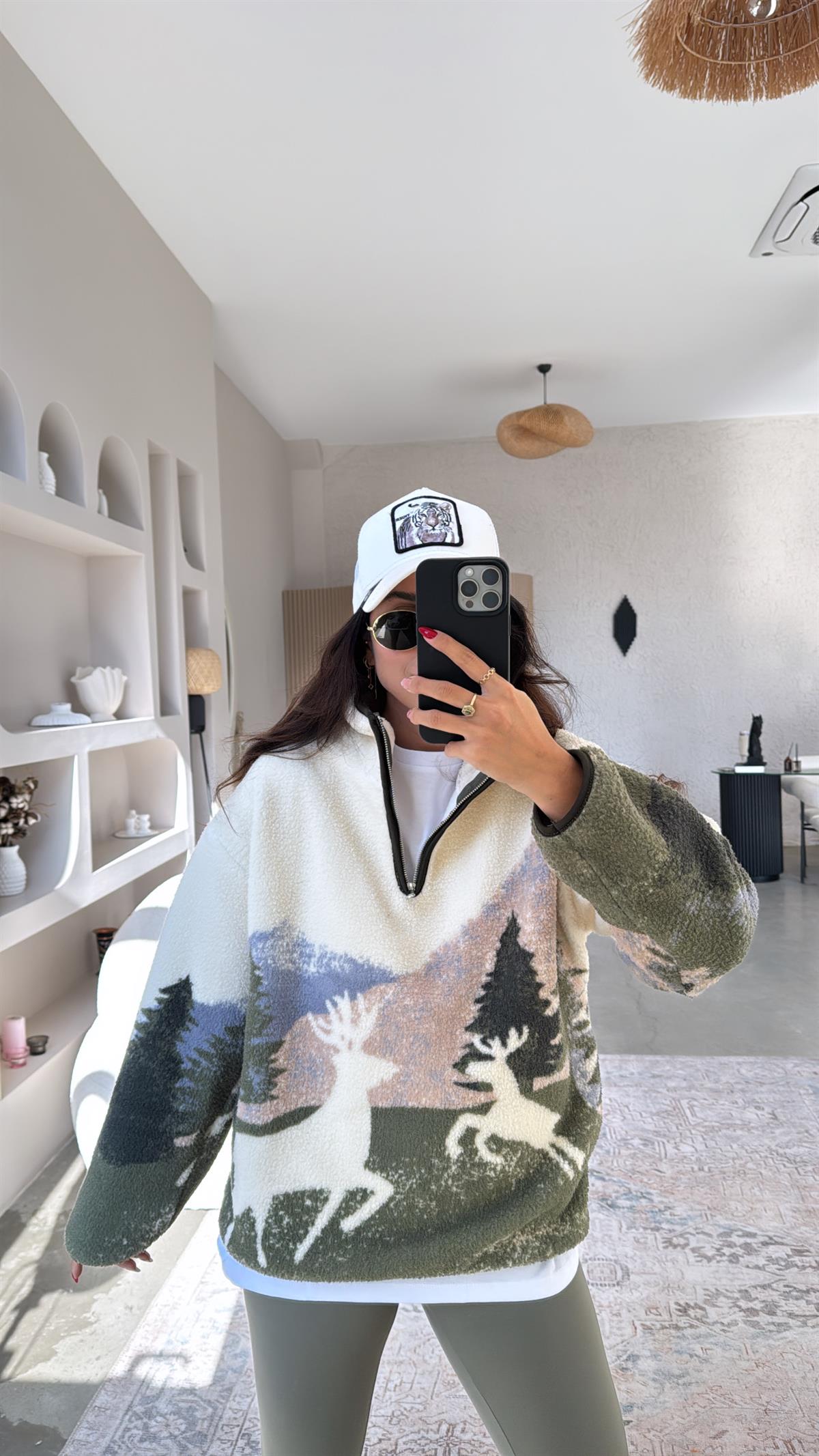 Oys Model Geyikli Polar Sweatshirt