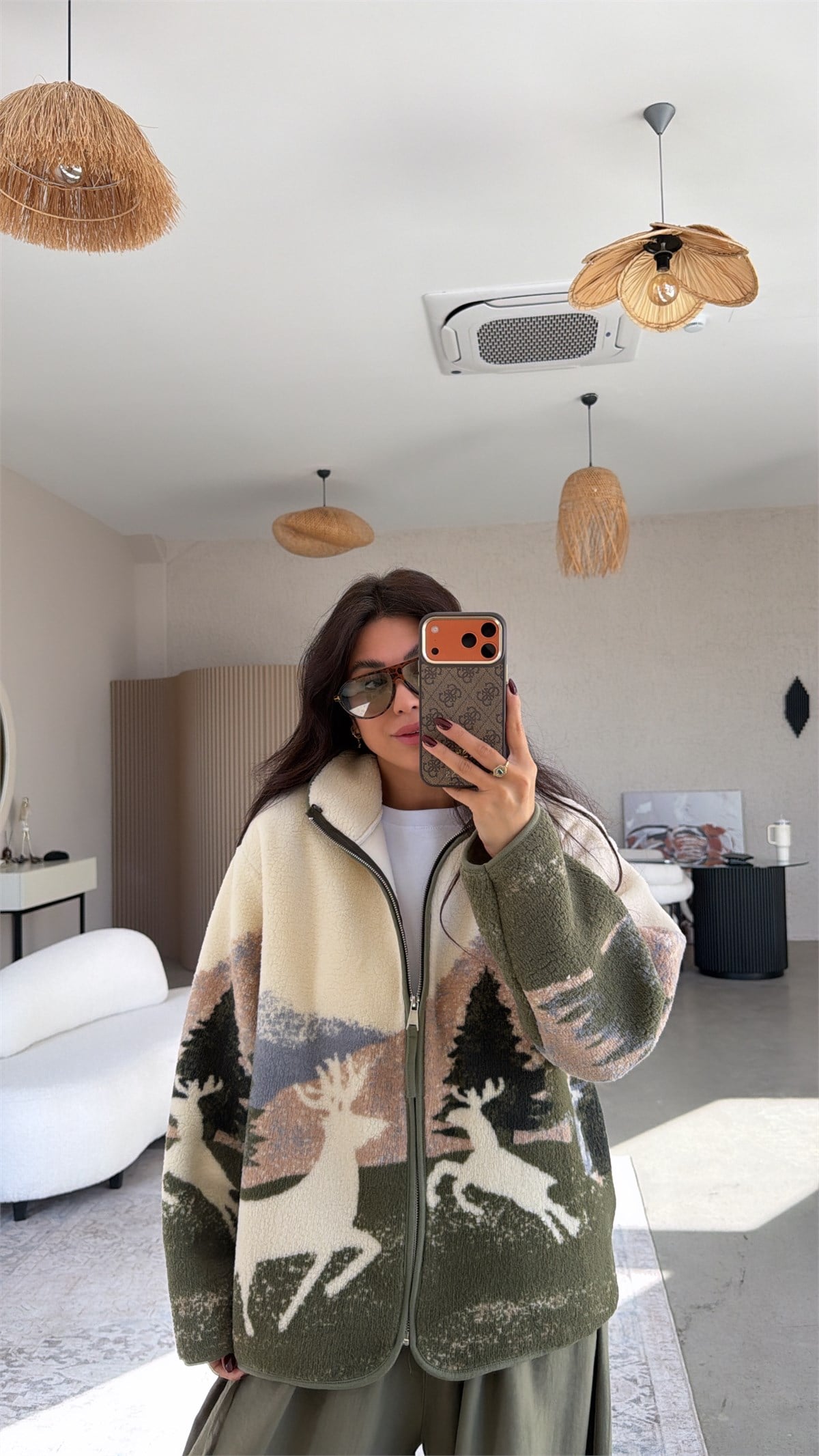 Oys Model Soft Geyikli Polar Ceket