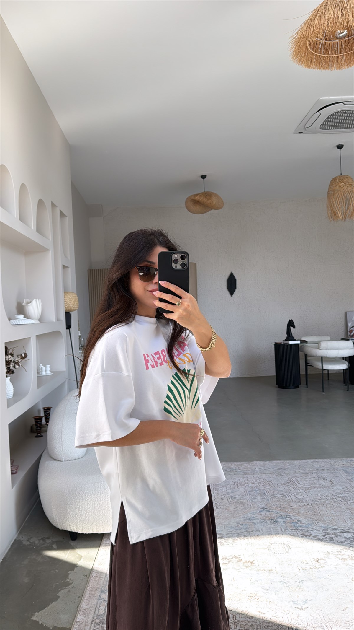 Palm Beach Baskılı Pamuklu Tshirt