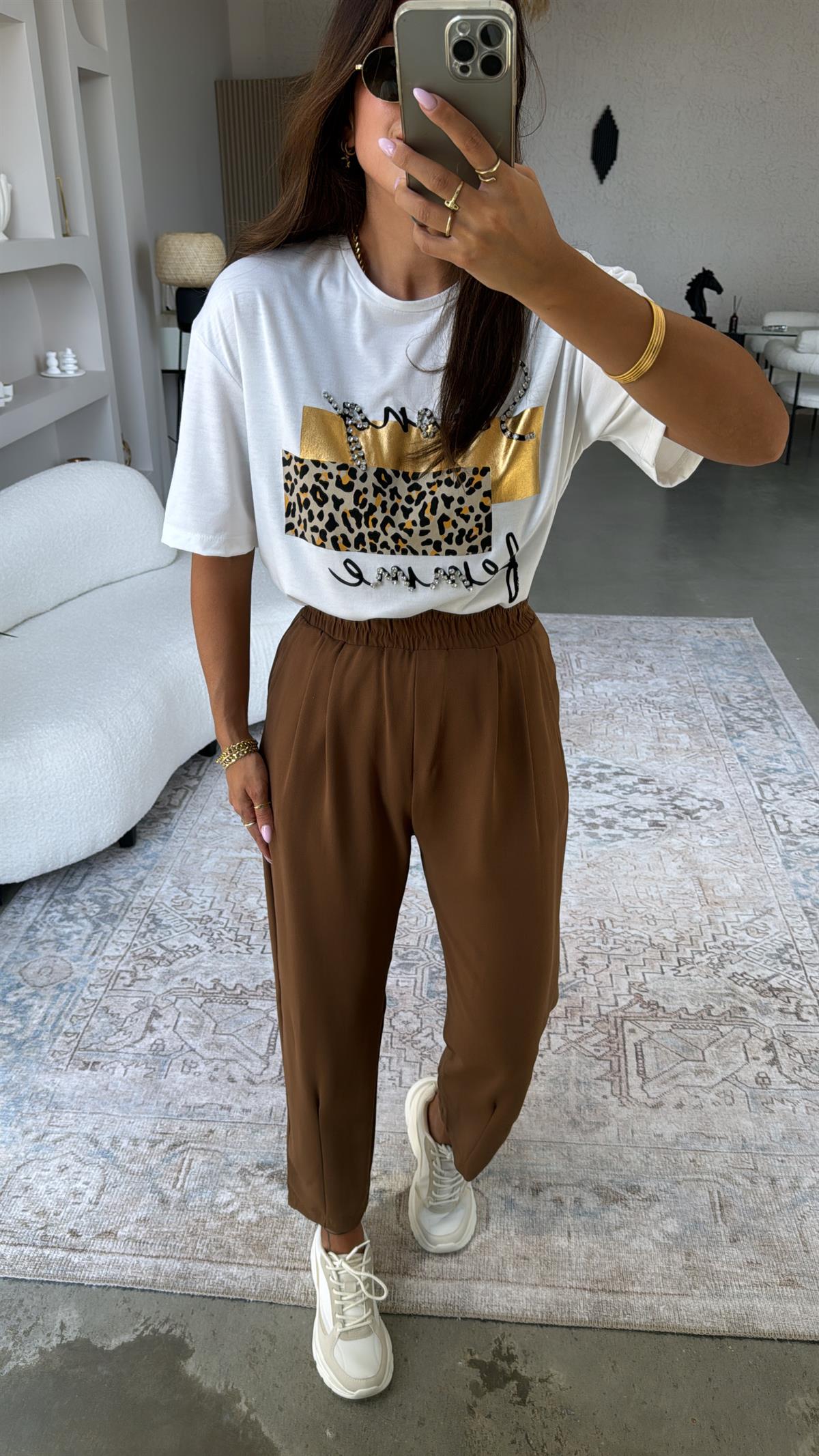 Parlak Baskı Strong Modal Tshirt