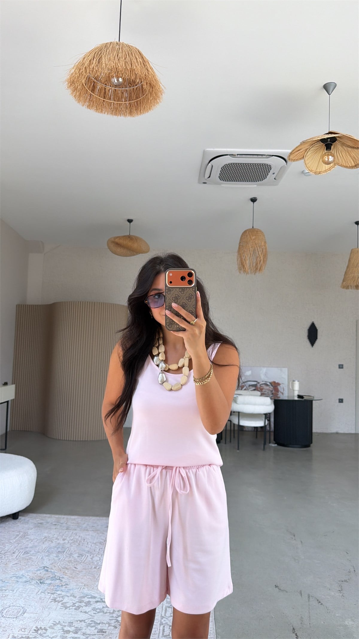 Pembe Modal Atlet Şort Takım