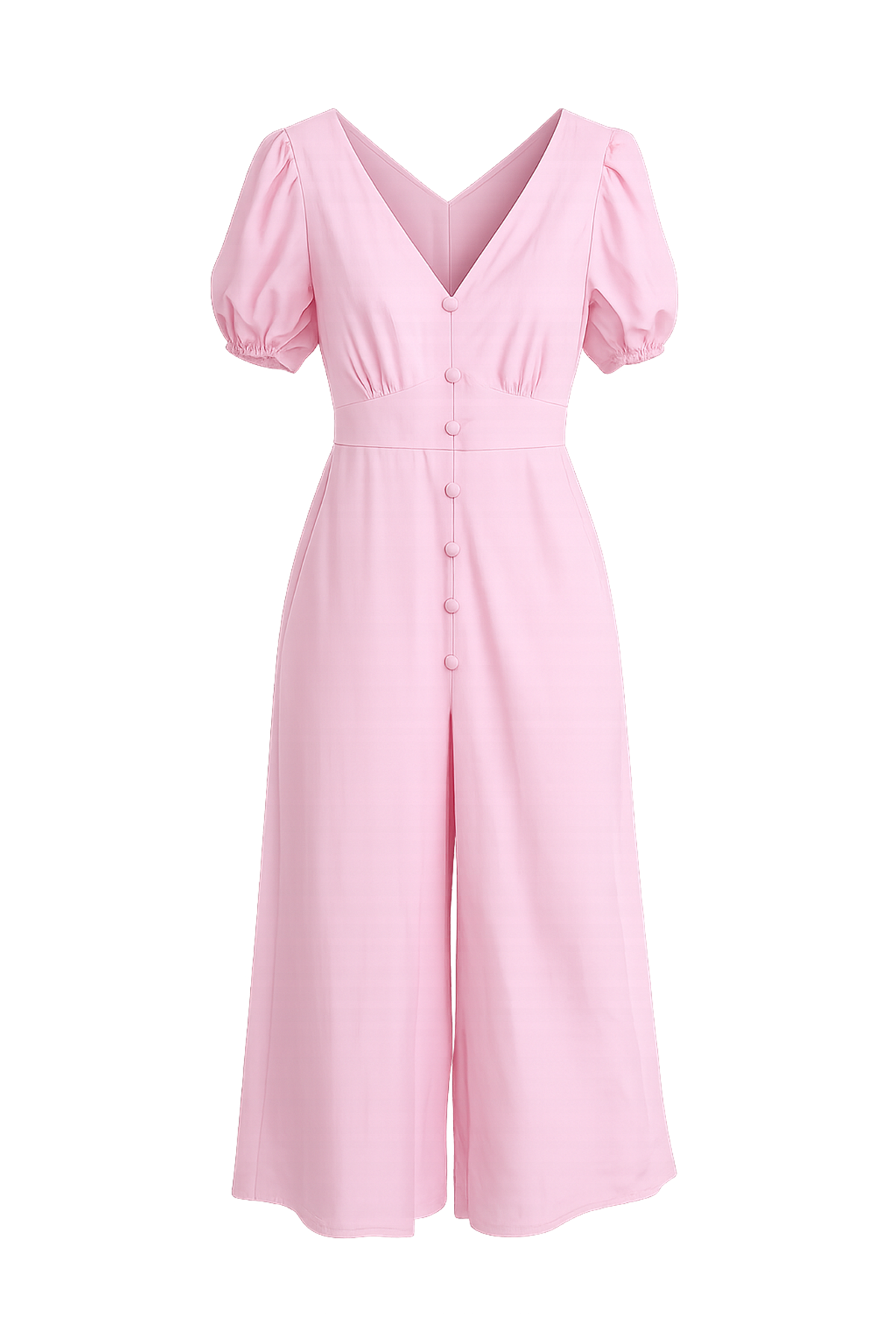 Pembe Romantik Düğmeli Elbise