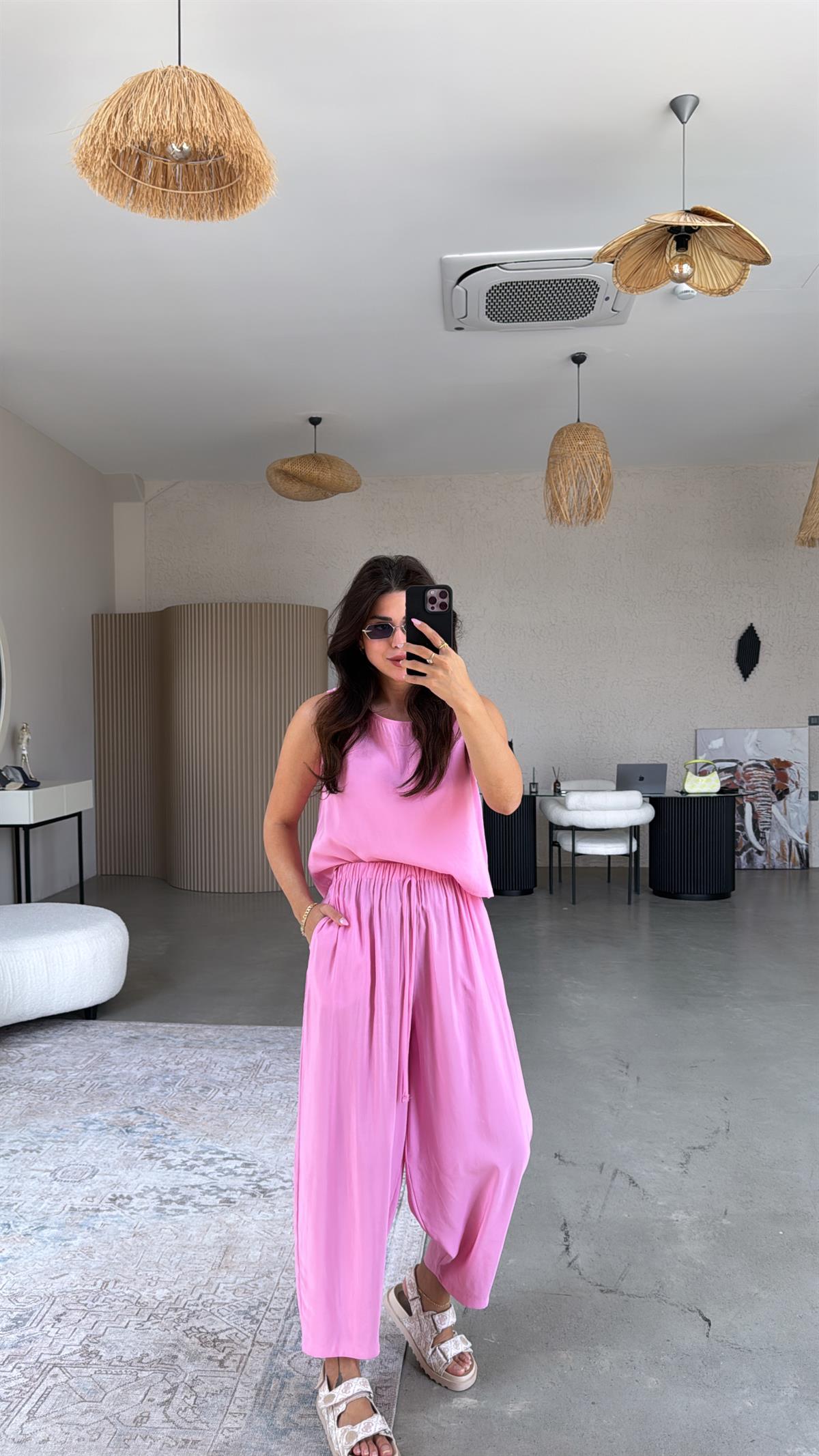 Pembe Tensel Cepli Takım