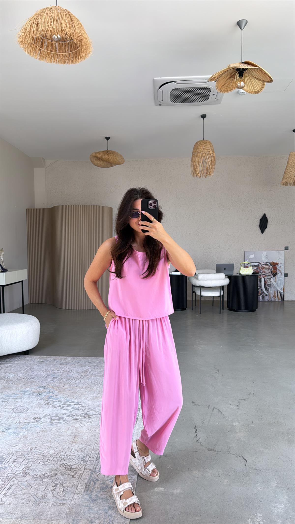 Pembe Tensel Cepli Takım