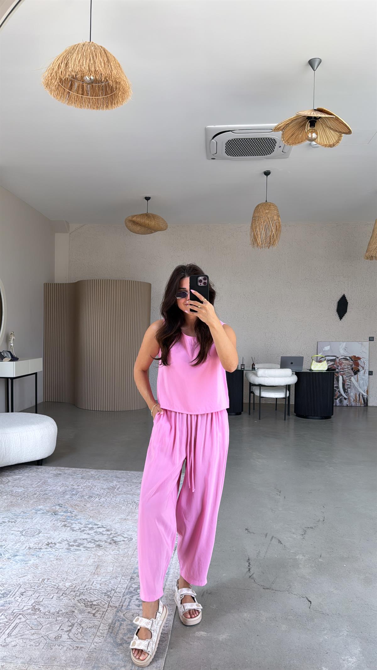 Pembe Tensel Cepli Takım