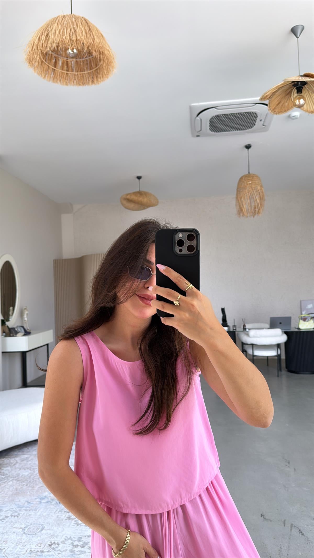 Pembe Tensel Cepli Takım