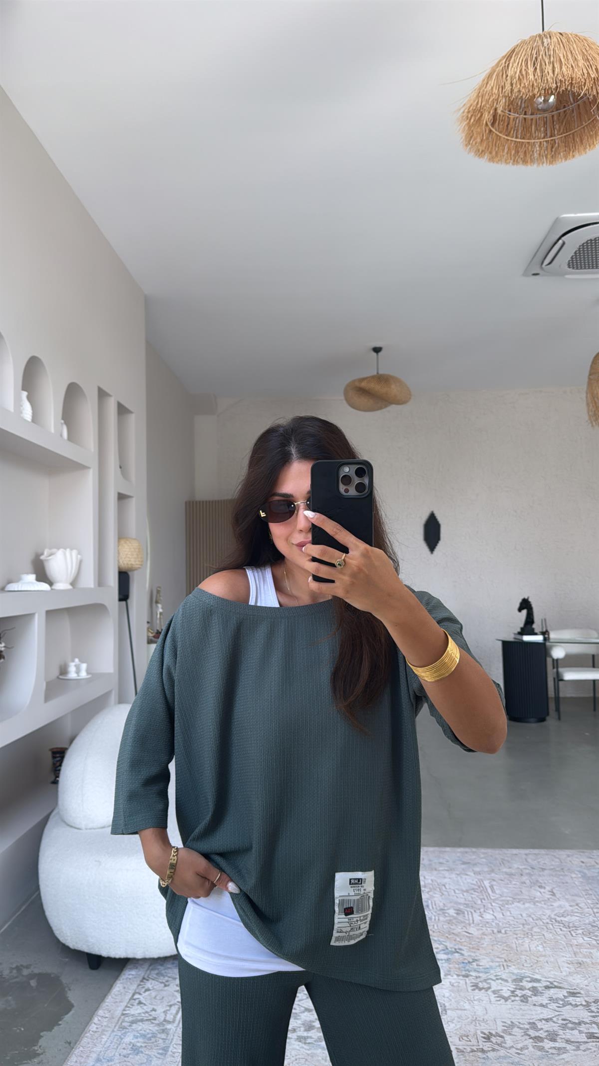 Petrol Yeşili Üçlü Takım