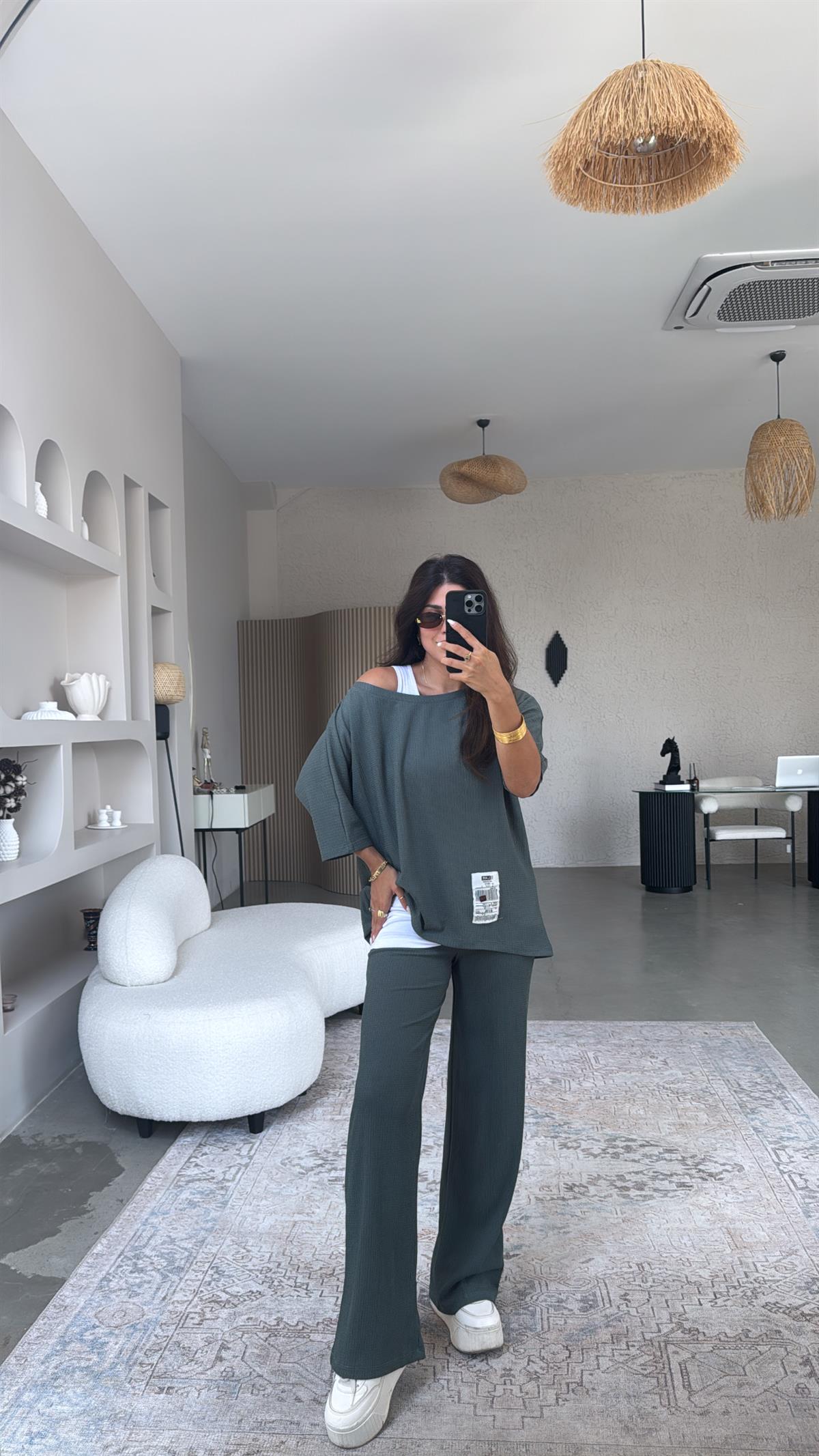 Petrol Yeşili Üçlü Takım